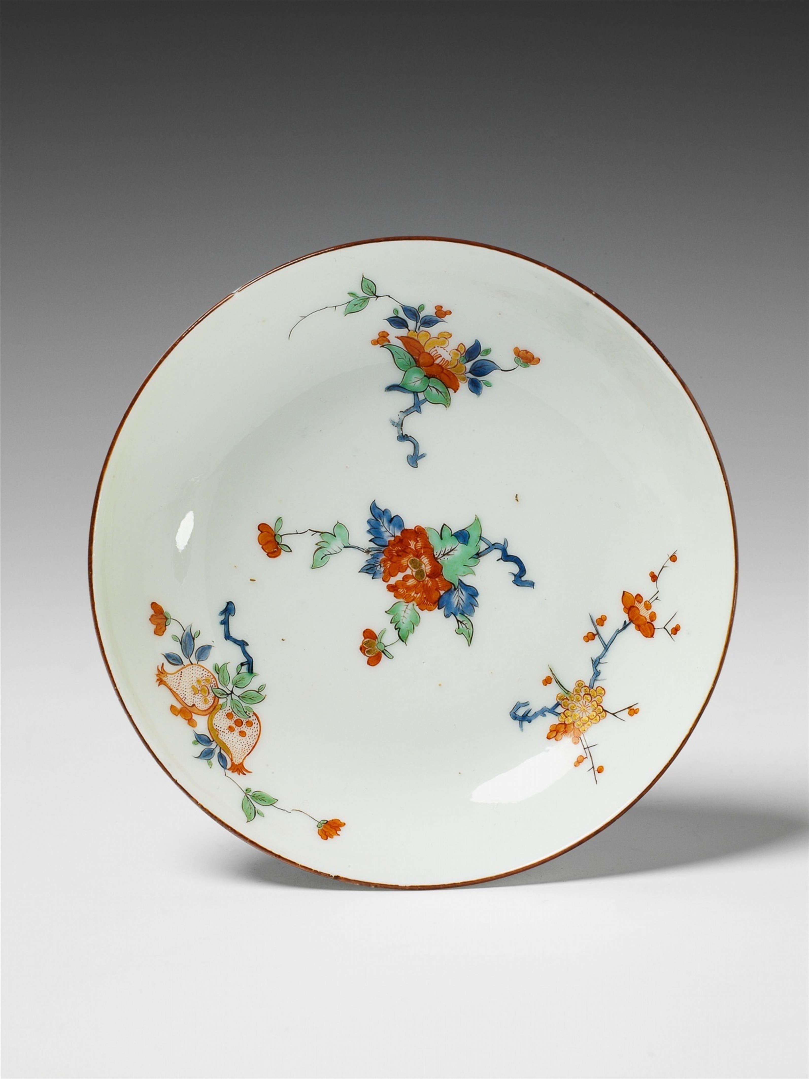 A Meissen porcelain saucer with a palace inventory number. - image-1