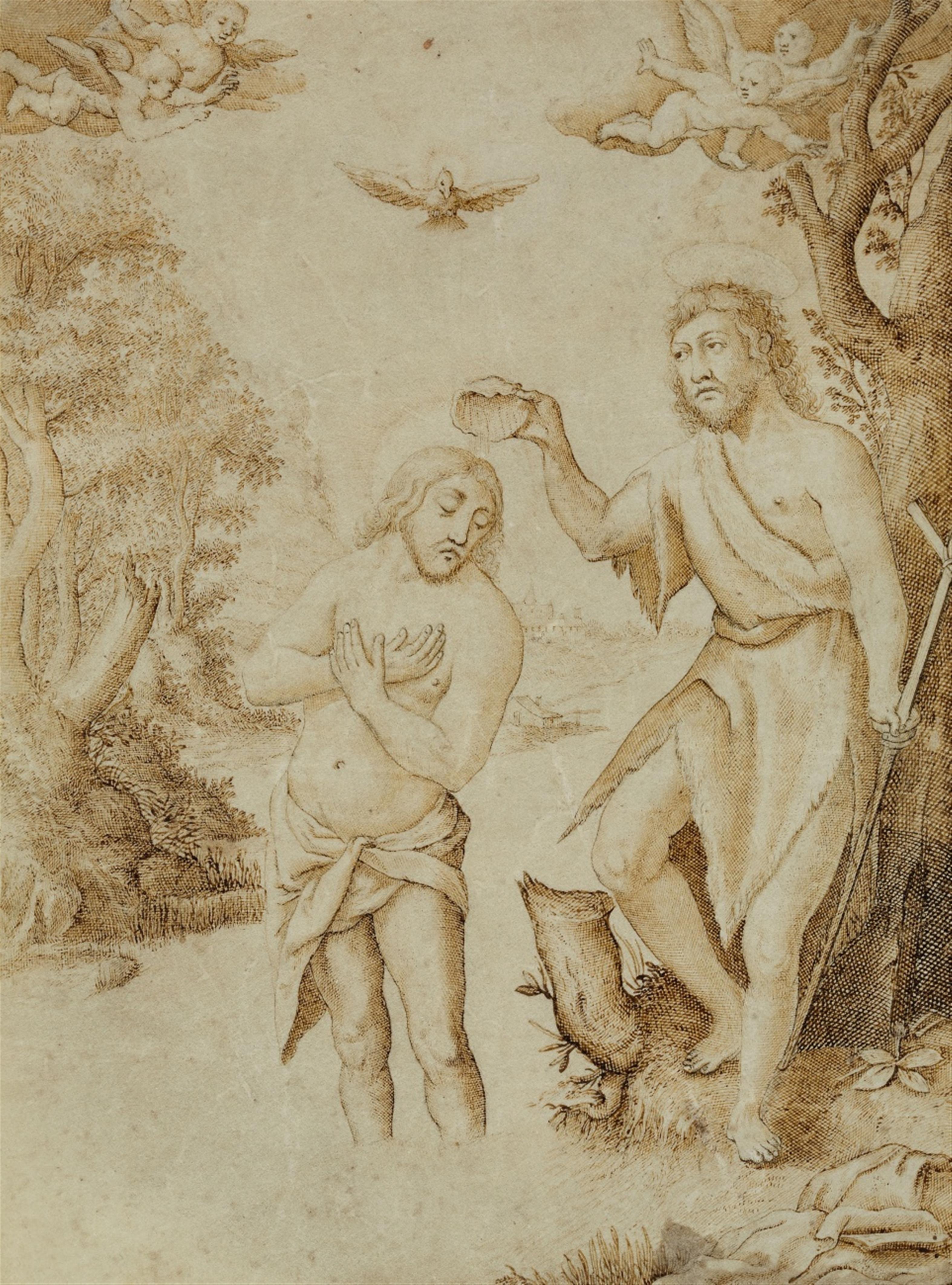 Flemish School early 17th century - The Baptism of Christ - image-1