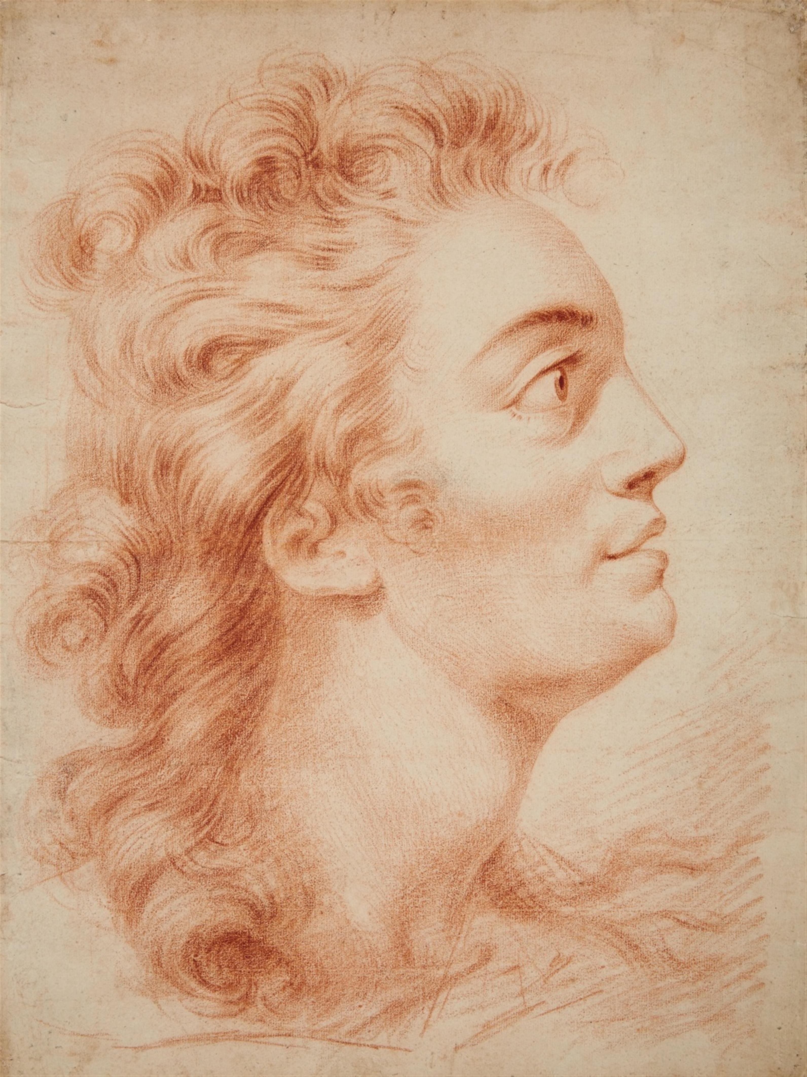 French School 18th century - Study of a Male Head - image-1