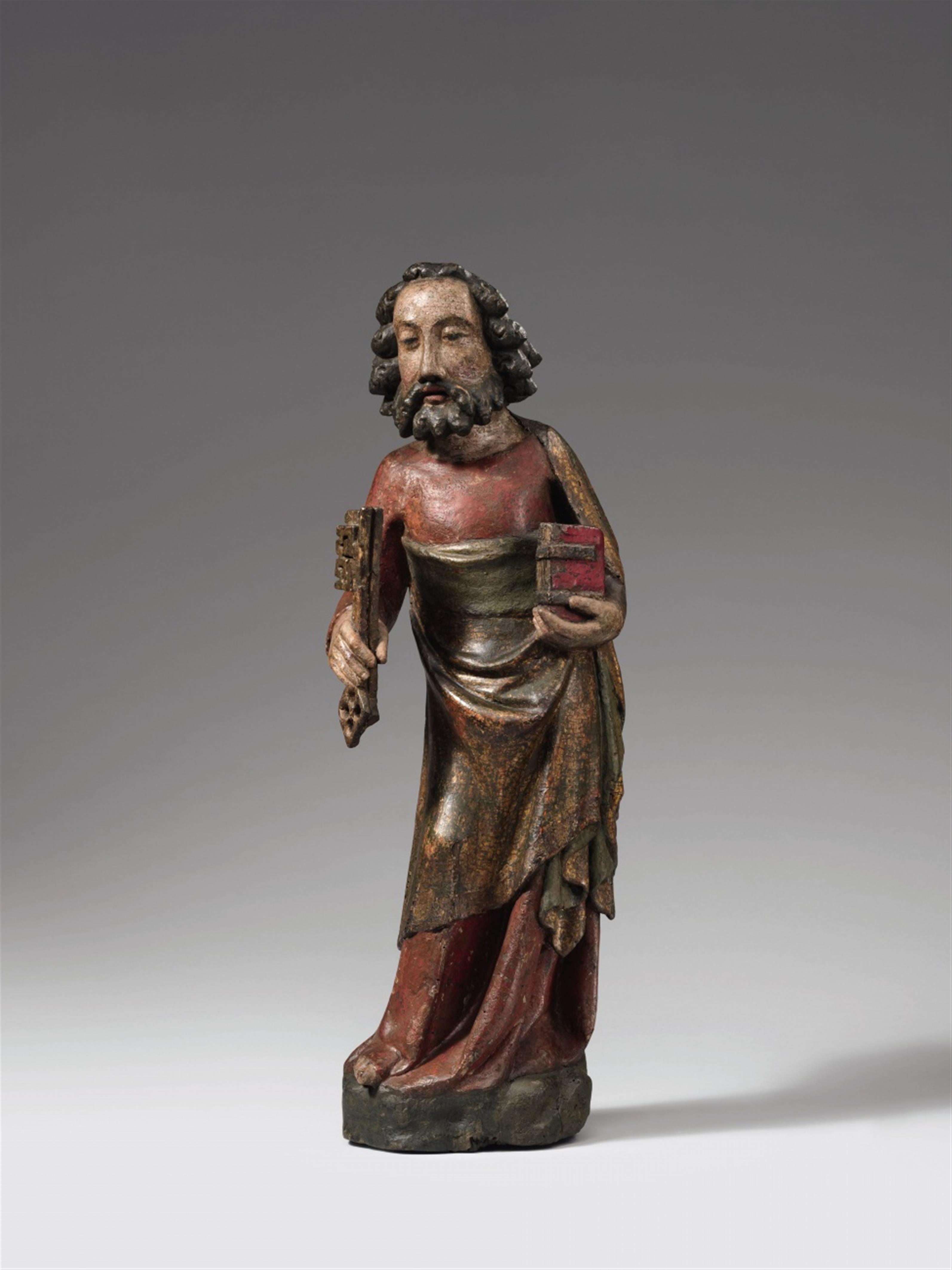 Probably West Germany 14th century - A 14th century, probably West German carved wooden figure of St. Peter. - image-1