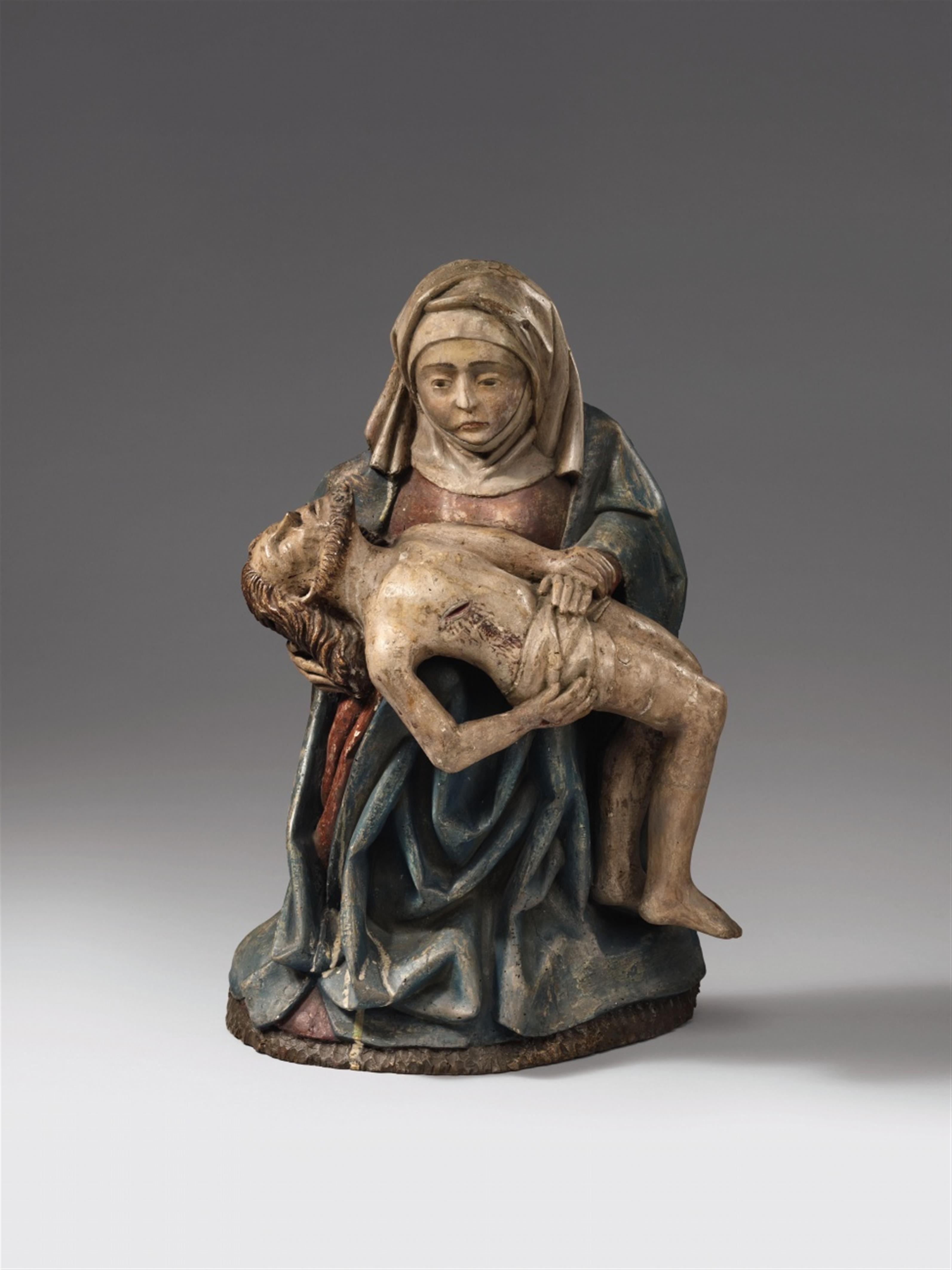 West Germany mid 15th century - A mid 15th century west German carved wooden pietà group. - image-1