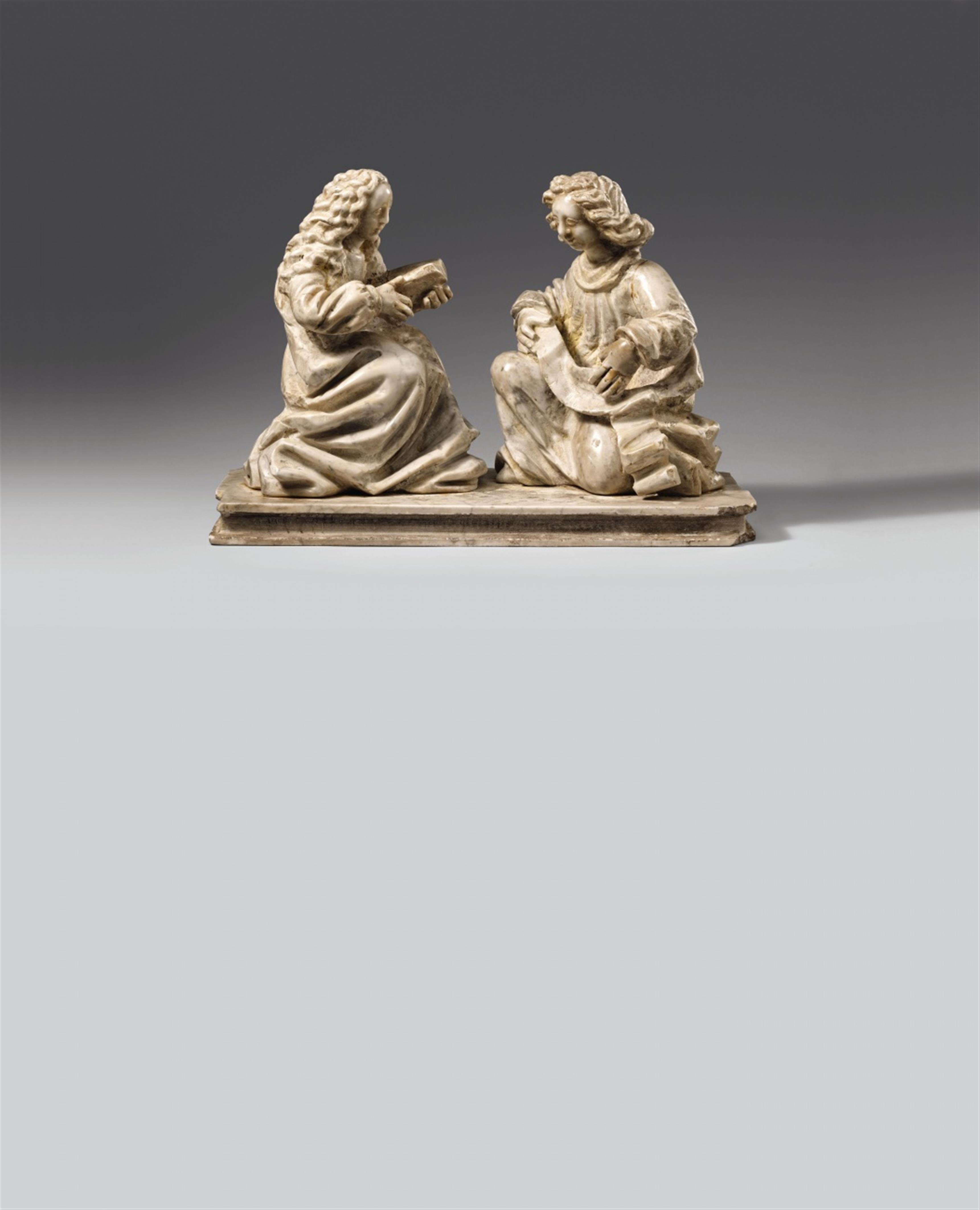 Probably Flemish 15th century - A 15th century presumably Flemish marble Annunciation group. - image-1