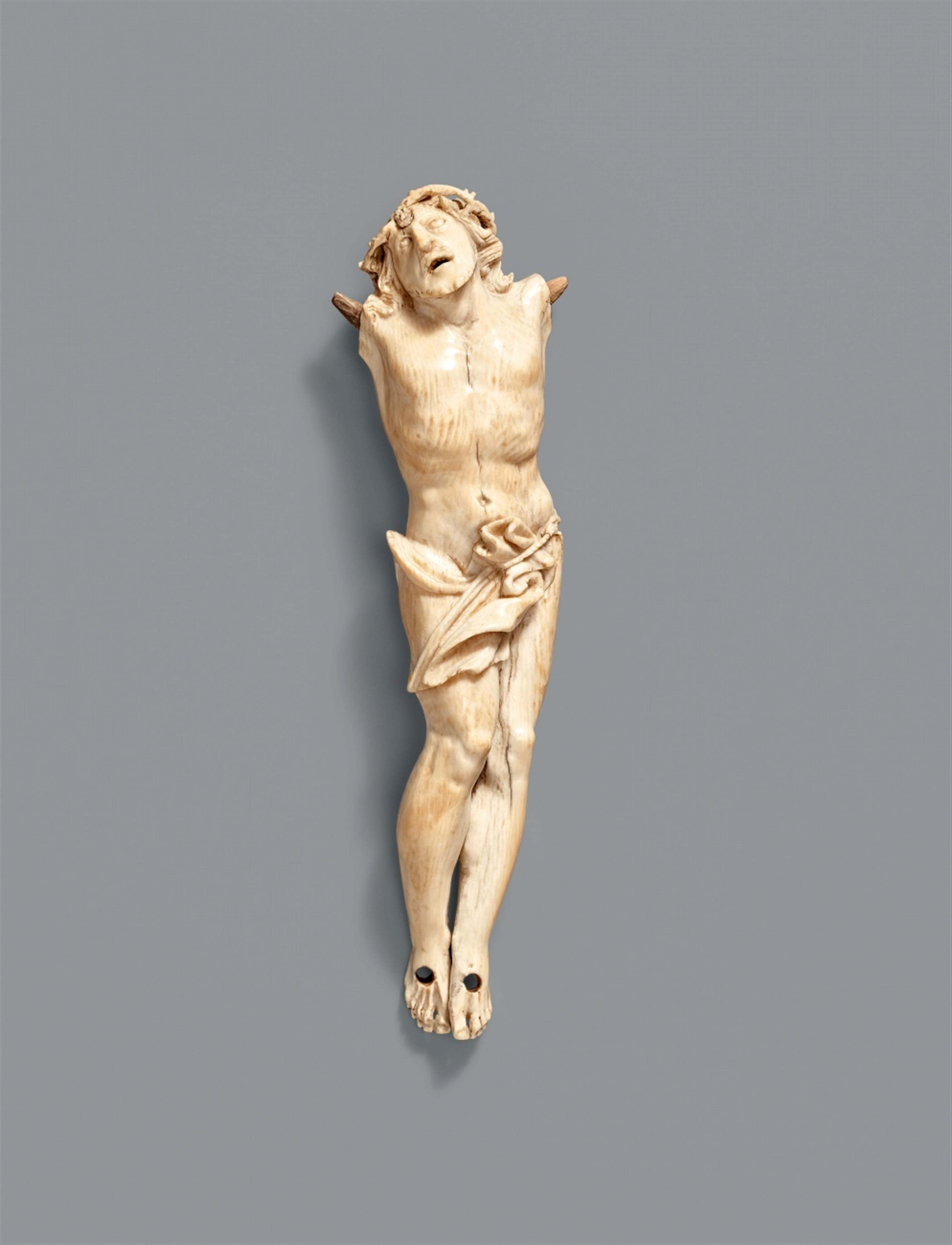 South German ca. 1700 - A South German carved ivory Corpus Christi, ca. 1700. - image-1