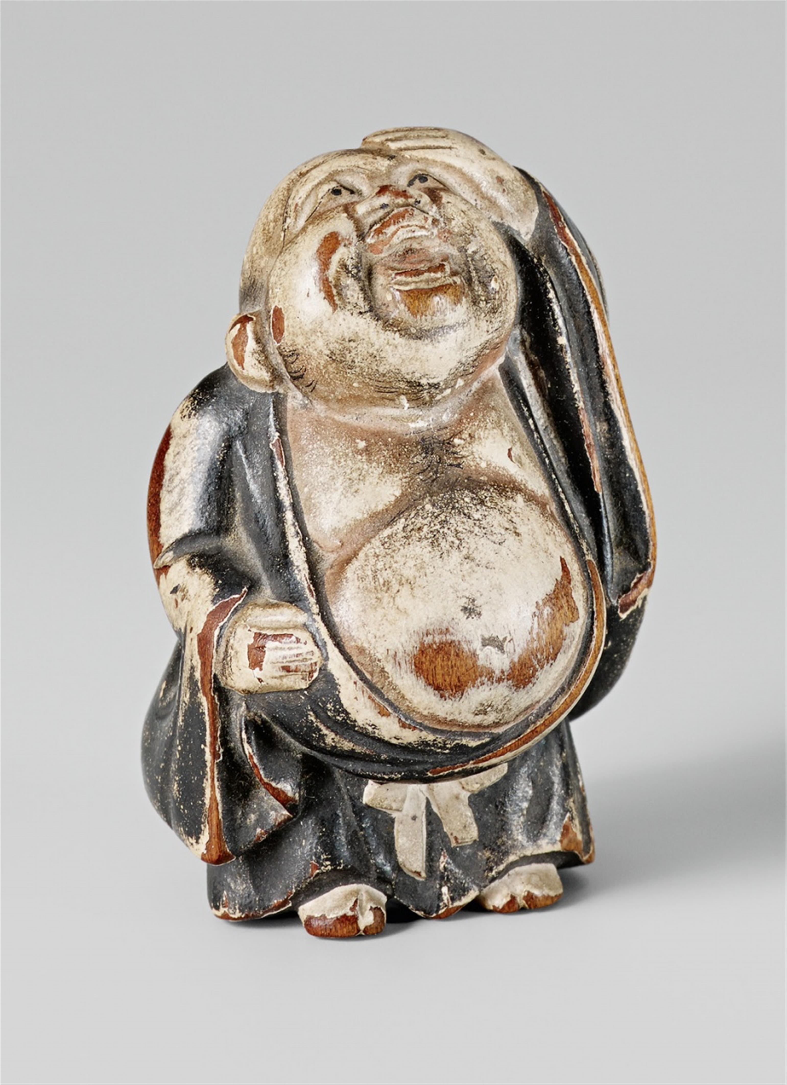 Two wood netsuke of Hotei. 19th century - image-1