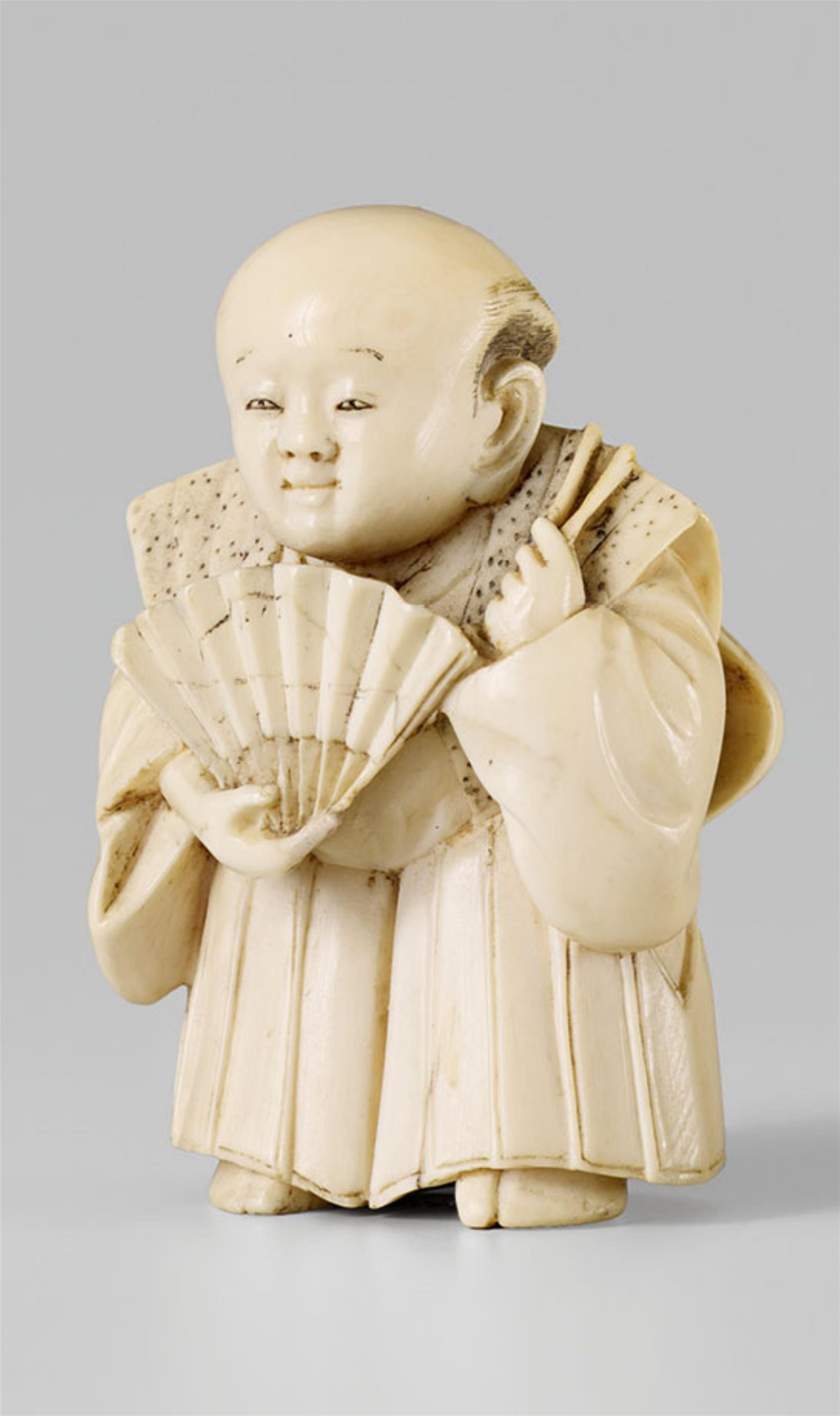 A Tokyo school ivory netsuke of Fukusuke. Late 19th century - image-1