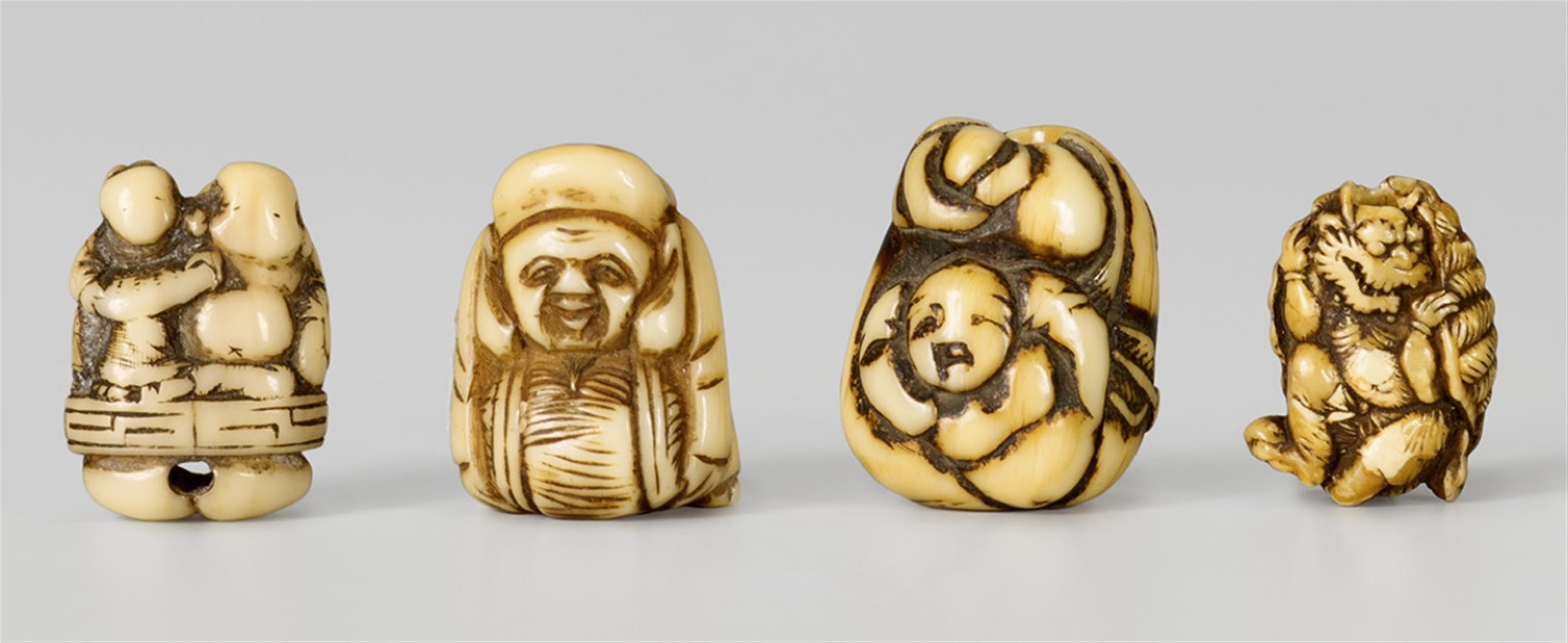 Four ivory ojime. Late 18th/19th century - image-1