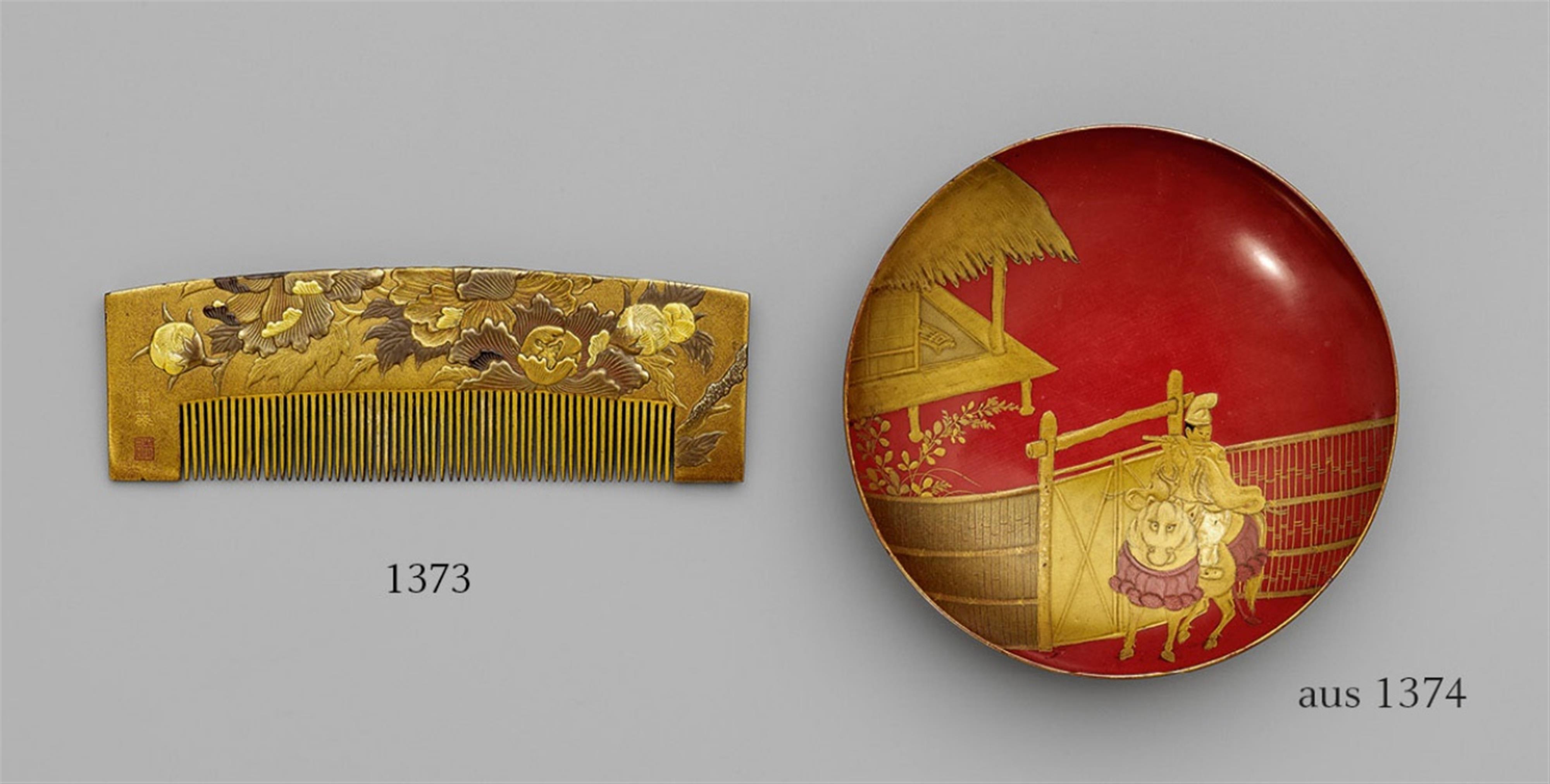 A large lacquer comb. 19th century - image-1