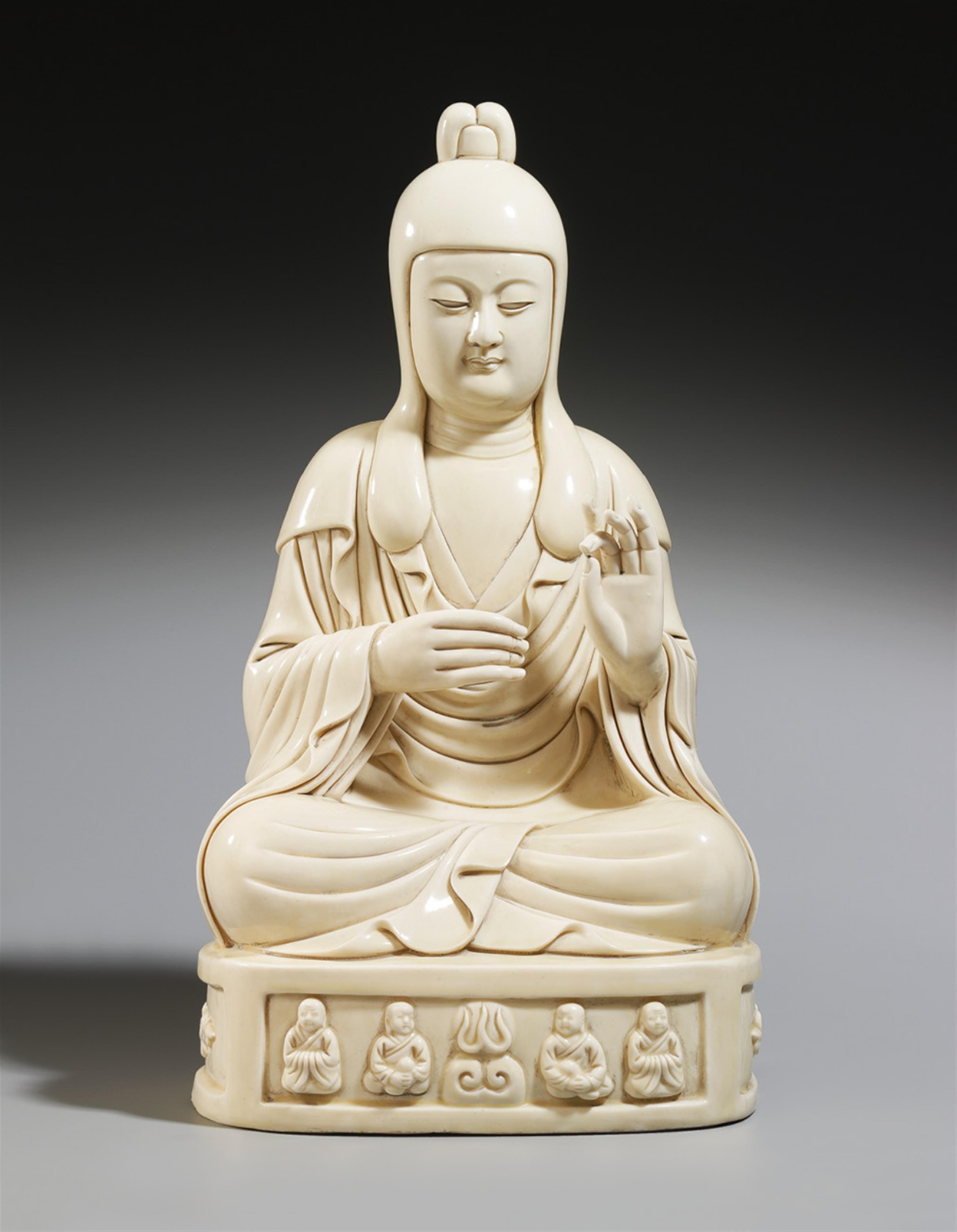 A blanc-de-chine figure of a Lama. 20th century - image-2