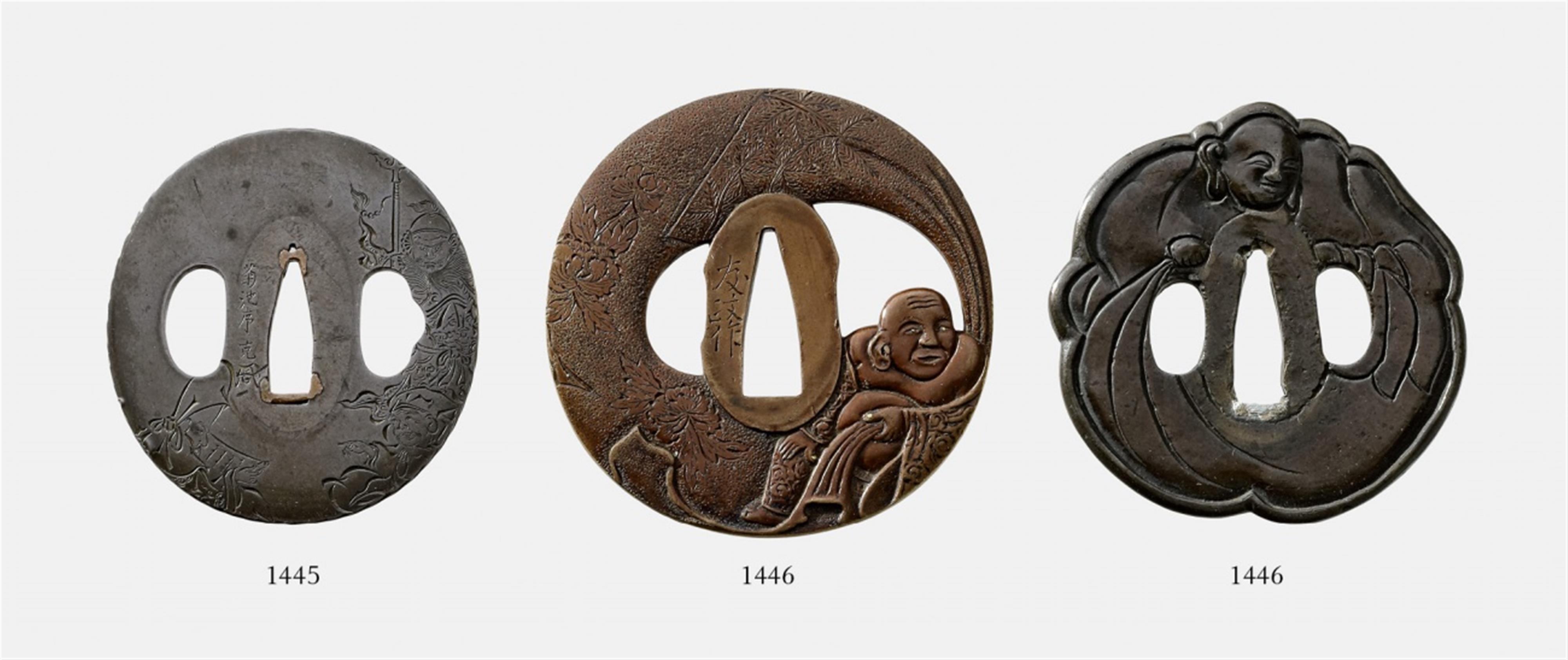 Two soft metal tsuba. Late 19th century - image-1