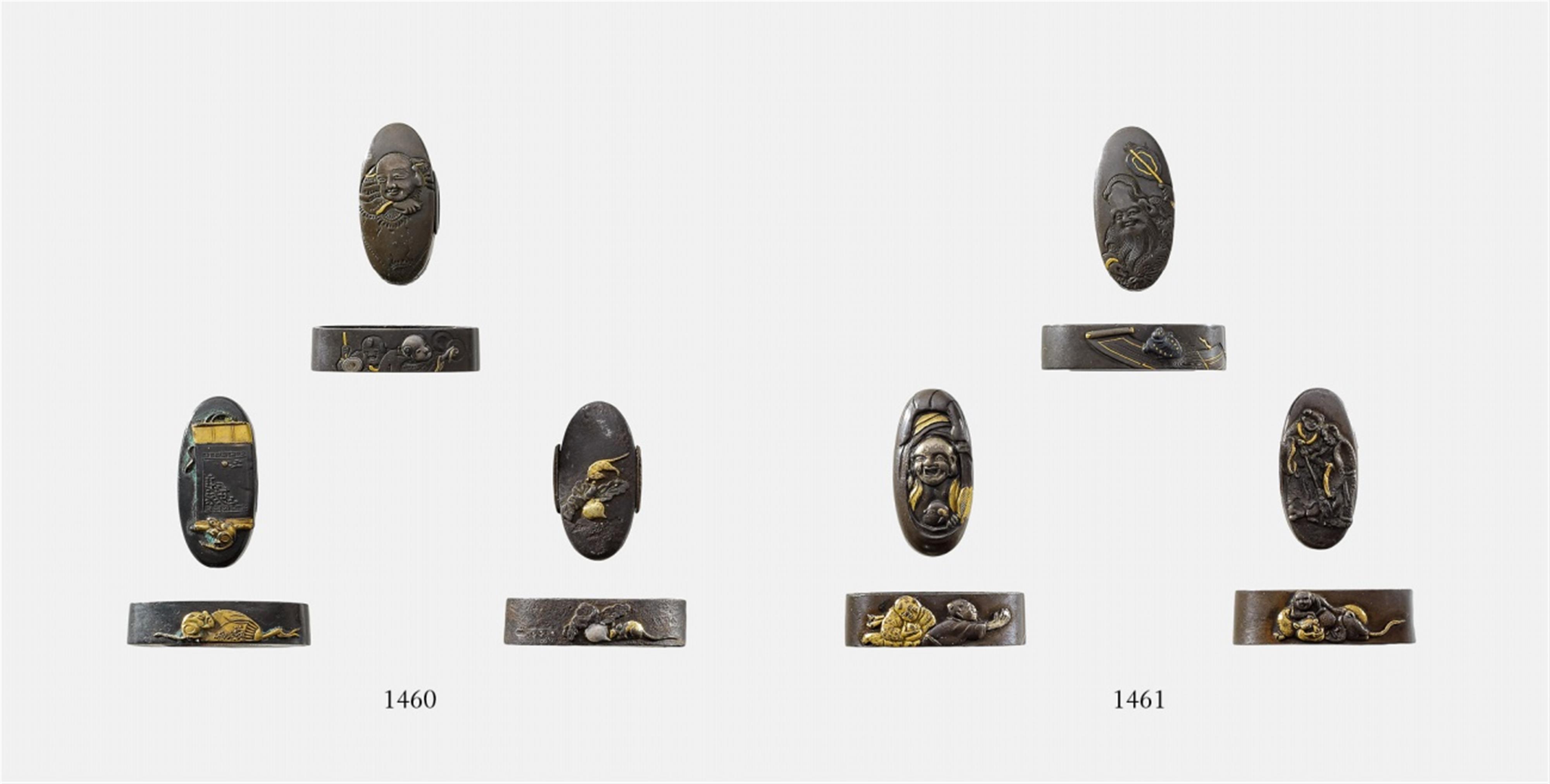 Three shibuichi fuchi-kashira. 19th century - image-1