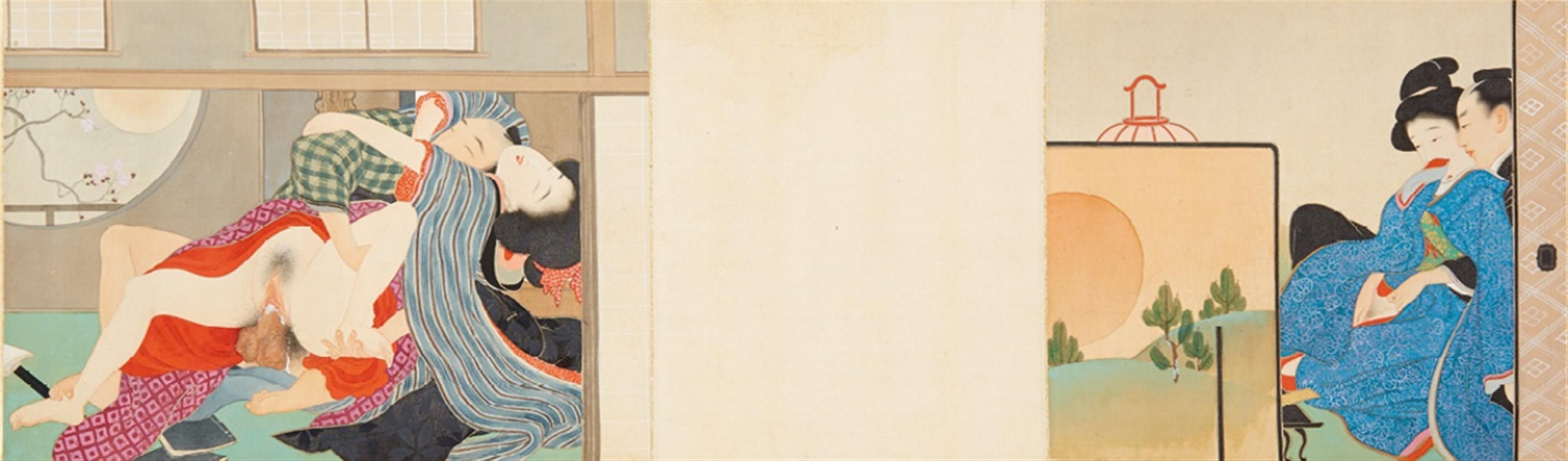 A shunga horizontal scroll. Early 20th century - image-1