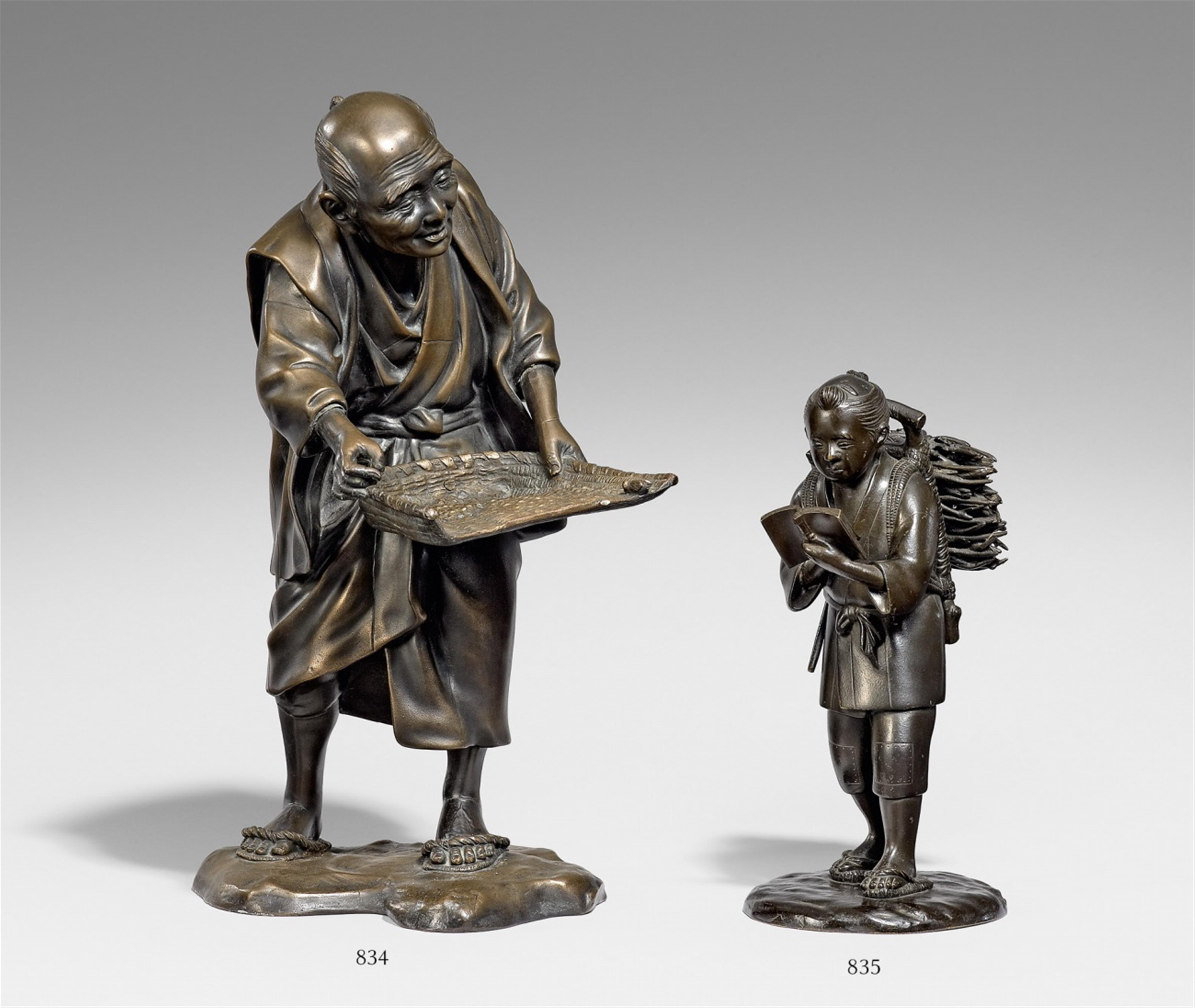 A bronze figure of a peasant. Late 19th century - image-1