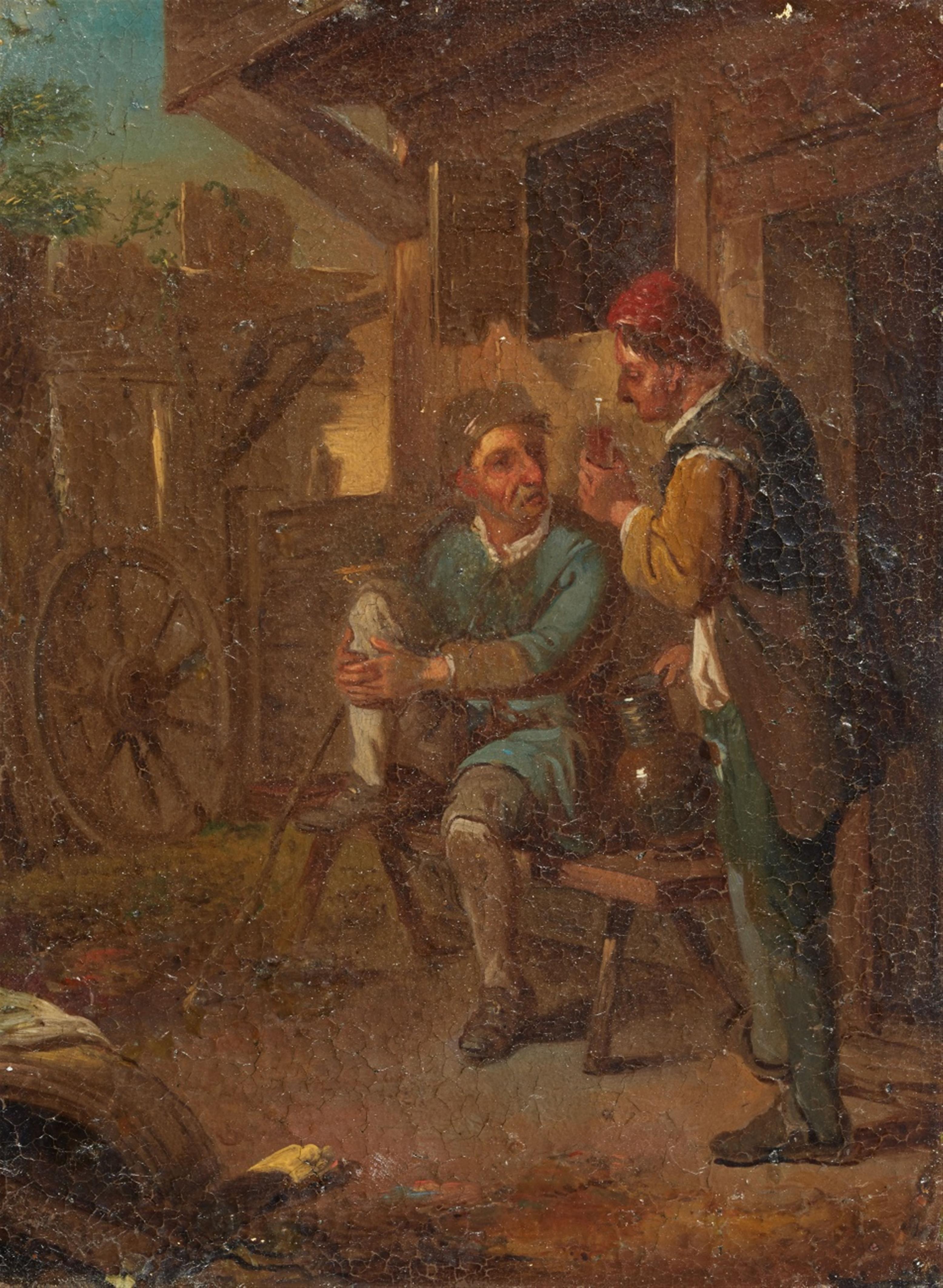 Flämischer Meister des 17./18. Jahrhunderts - Zwei Genreszenen mit Bauern vor einem Gasthaus - image-2