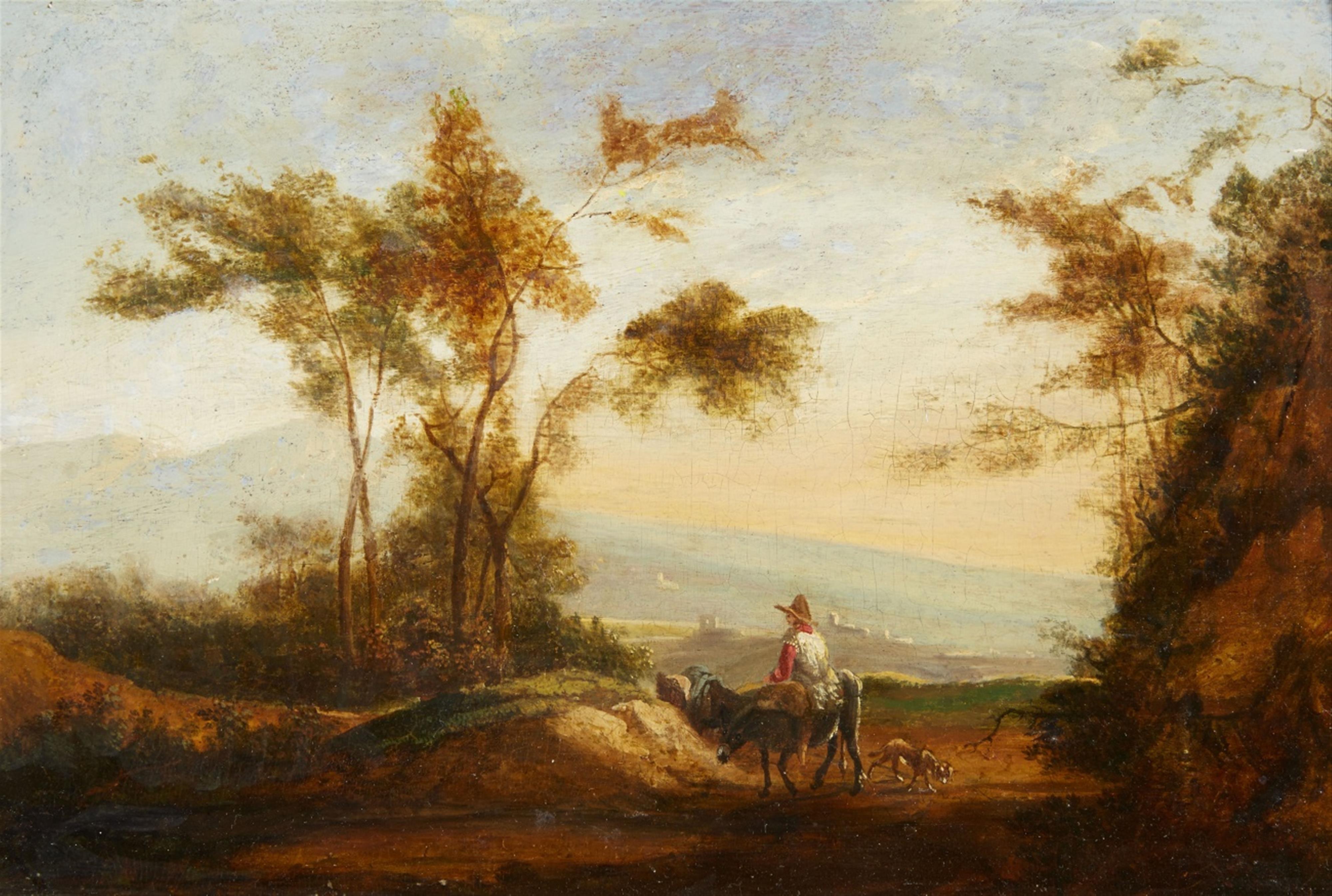Guilliam (Willem) de Heusch - Southern Landscape with Shepherds - image-1