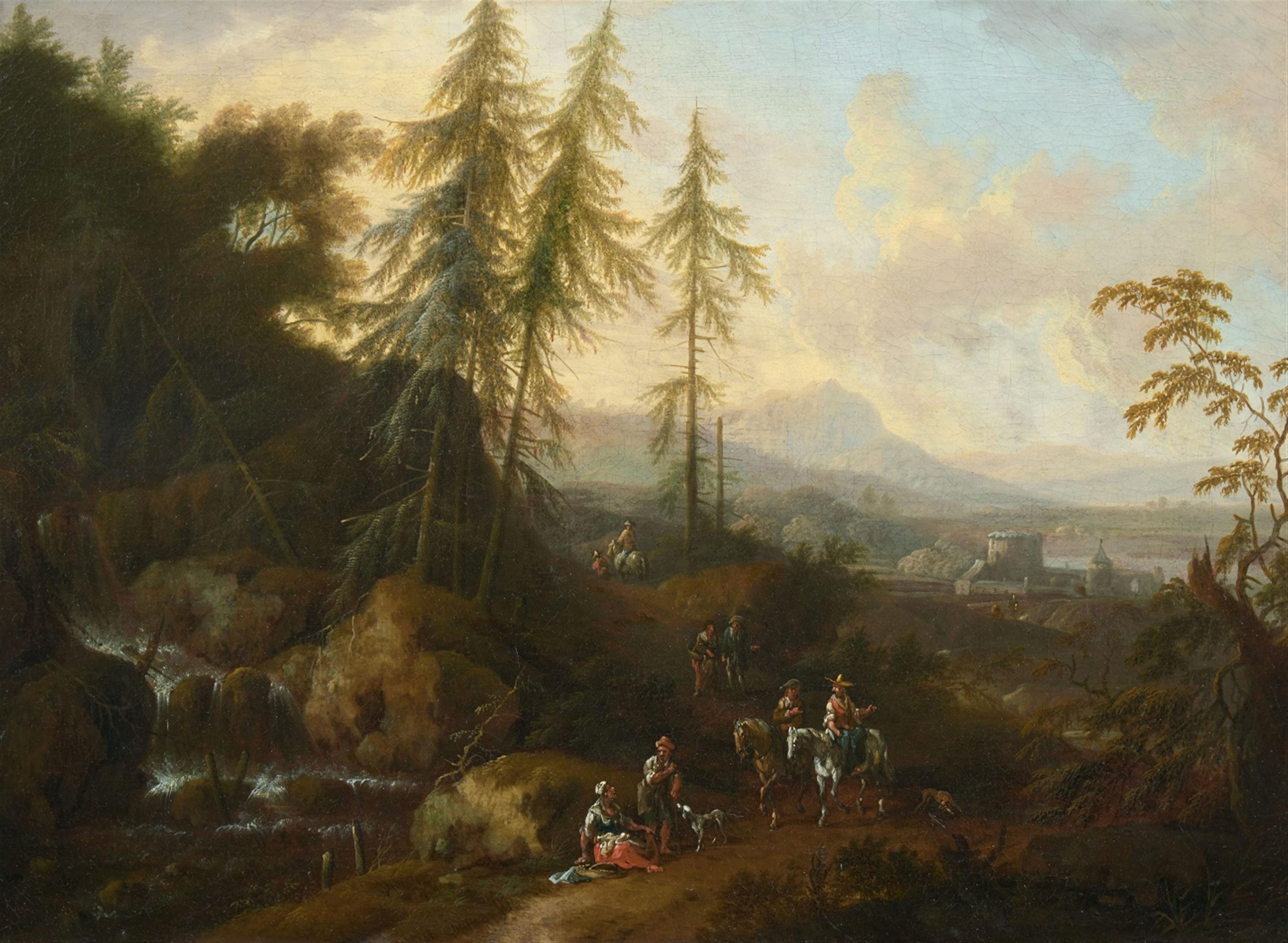 Maximilian Joseph Schinnagl - Gebirgslandschaft mit Reisenden - image-1