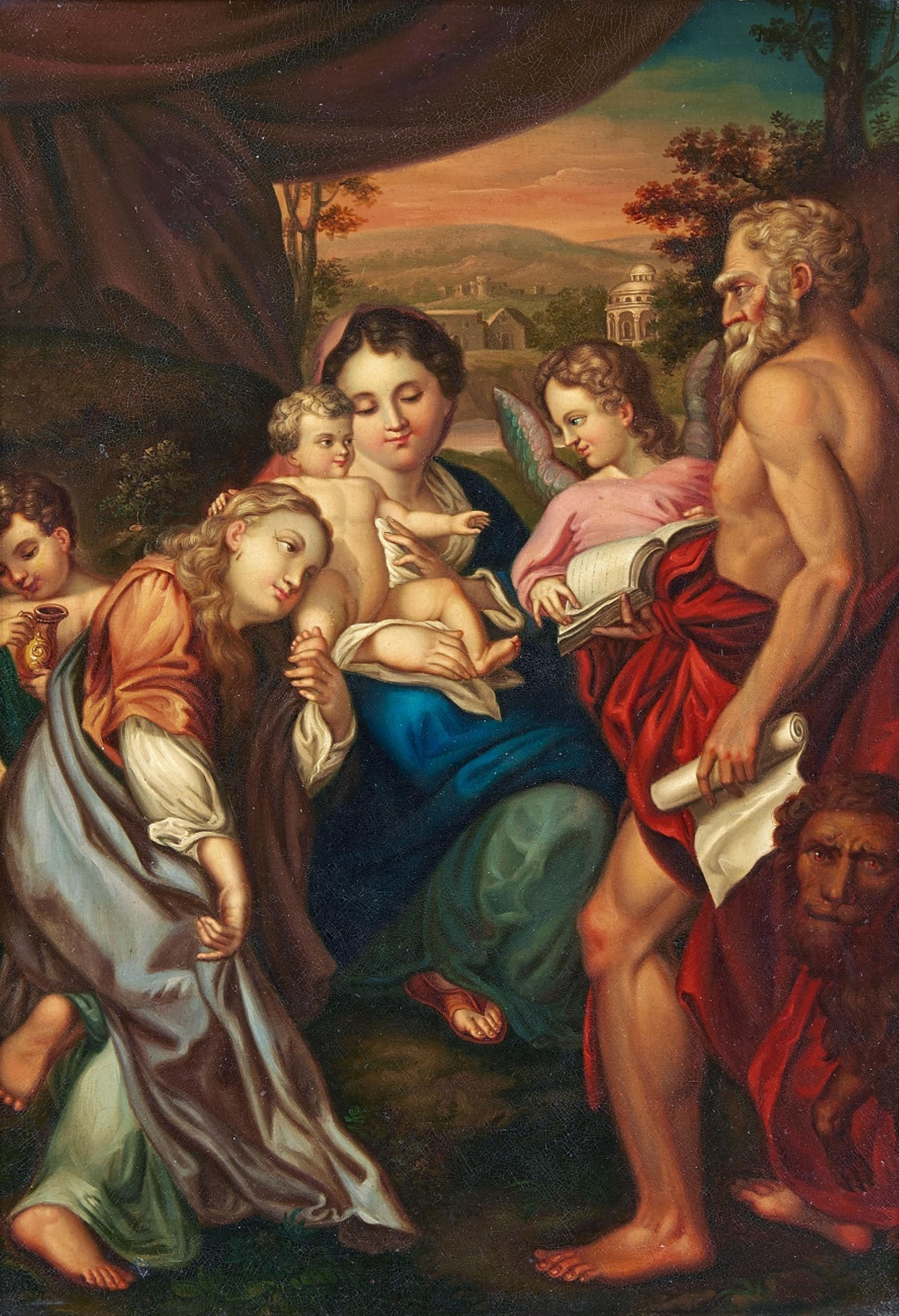 Deutscher Künstler des 19. Jahrhunderts - Madonna mit Kind und den hl. Maria Magdalena und Hieronymus - image-1