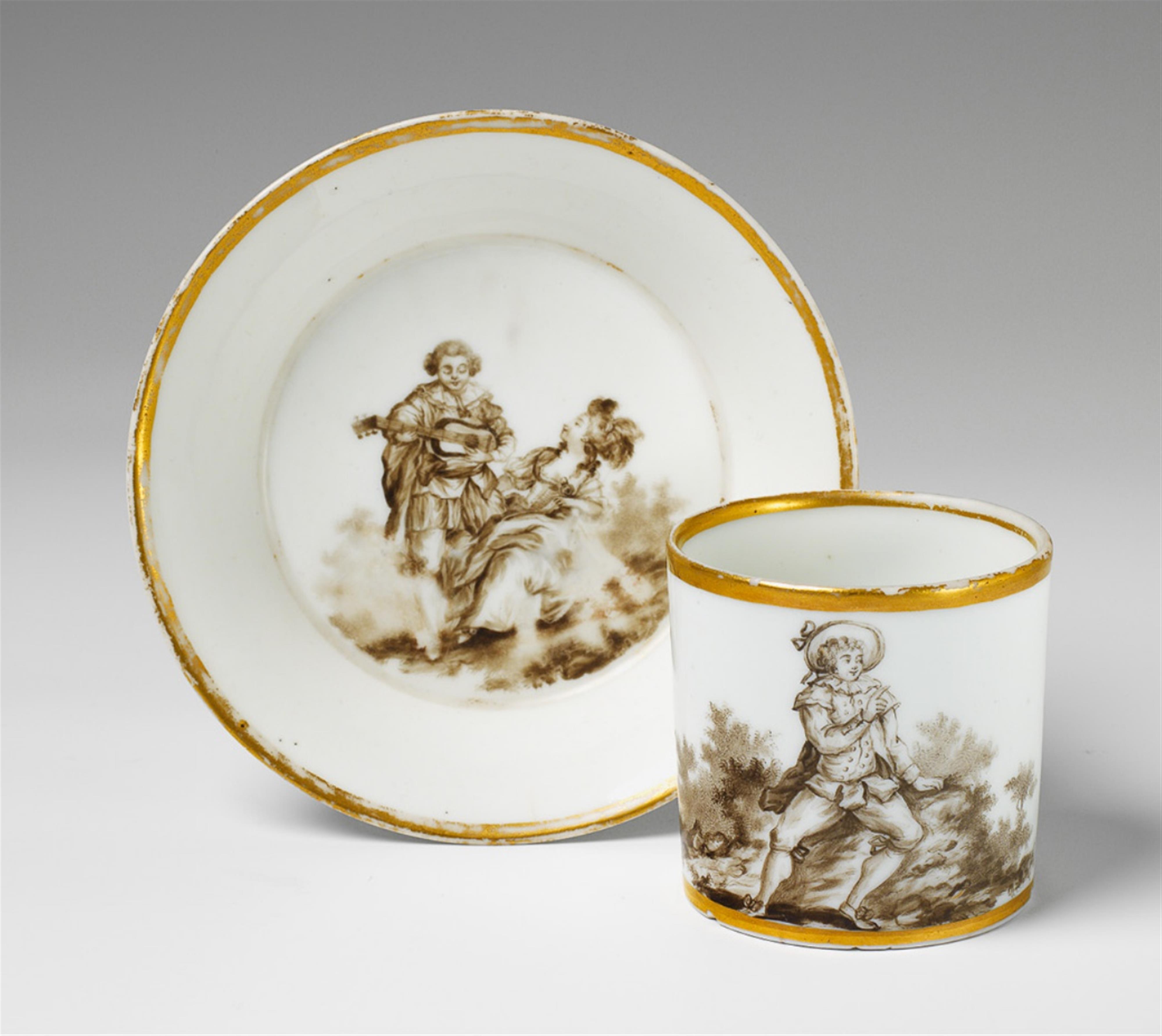 A Paris Fabrique de la Reine porcelain cup and saucer. - image-1