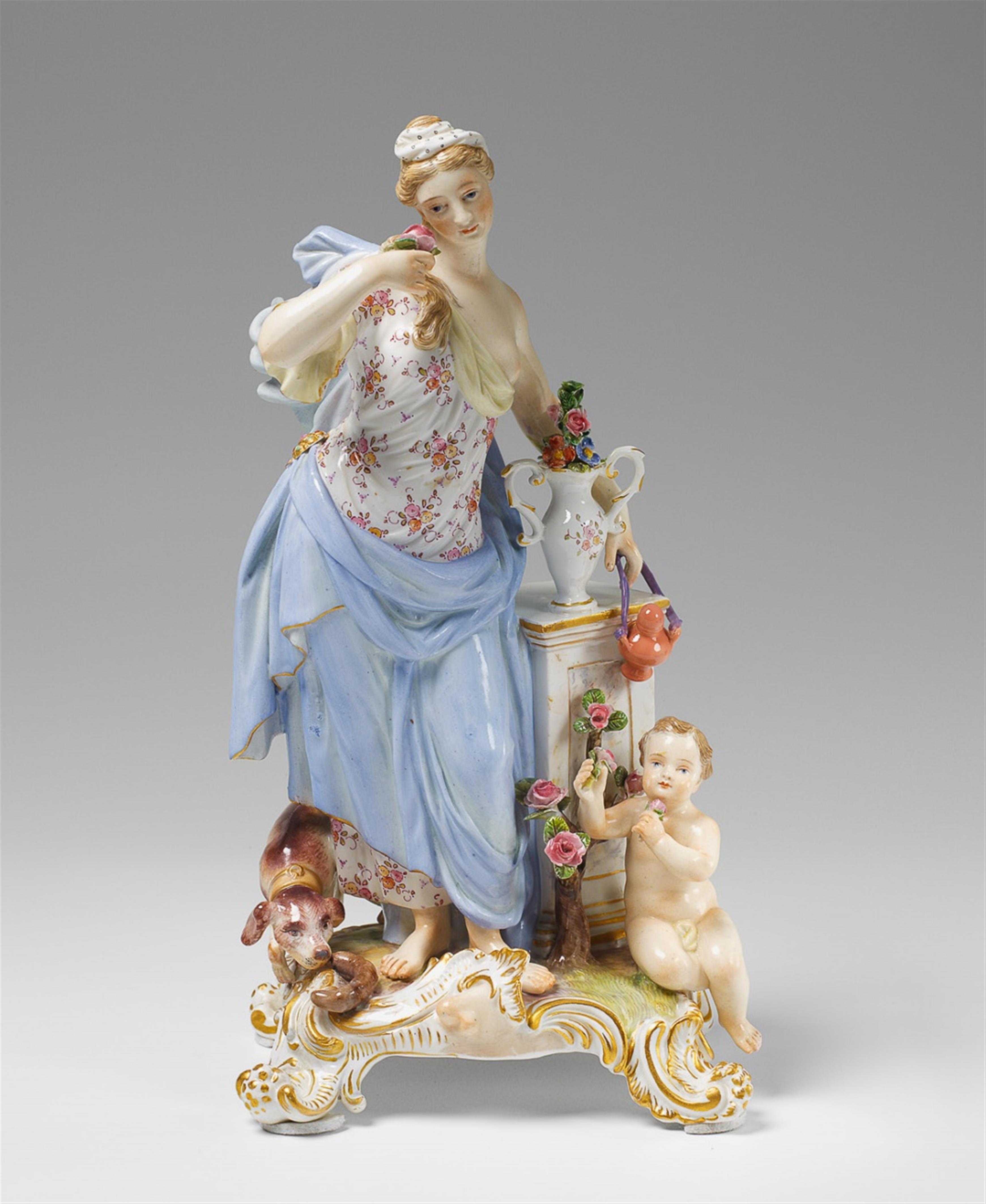 A Meissen porcelain allegory of the sense of smell. - image-1