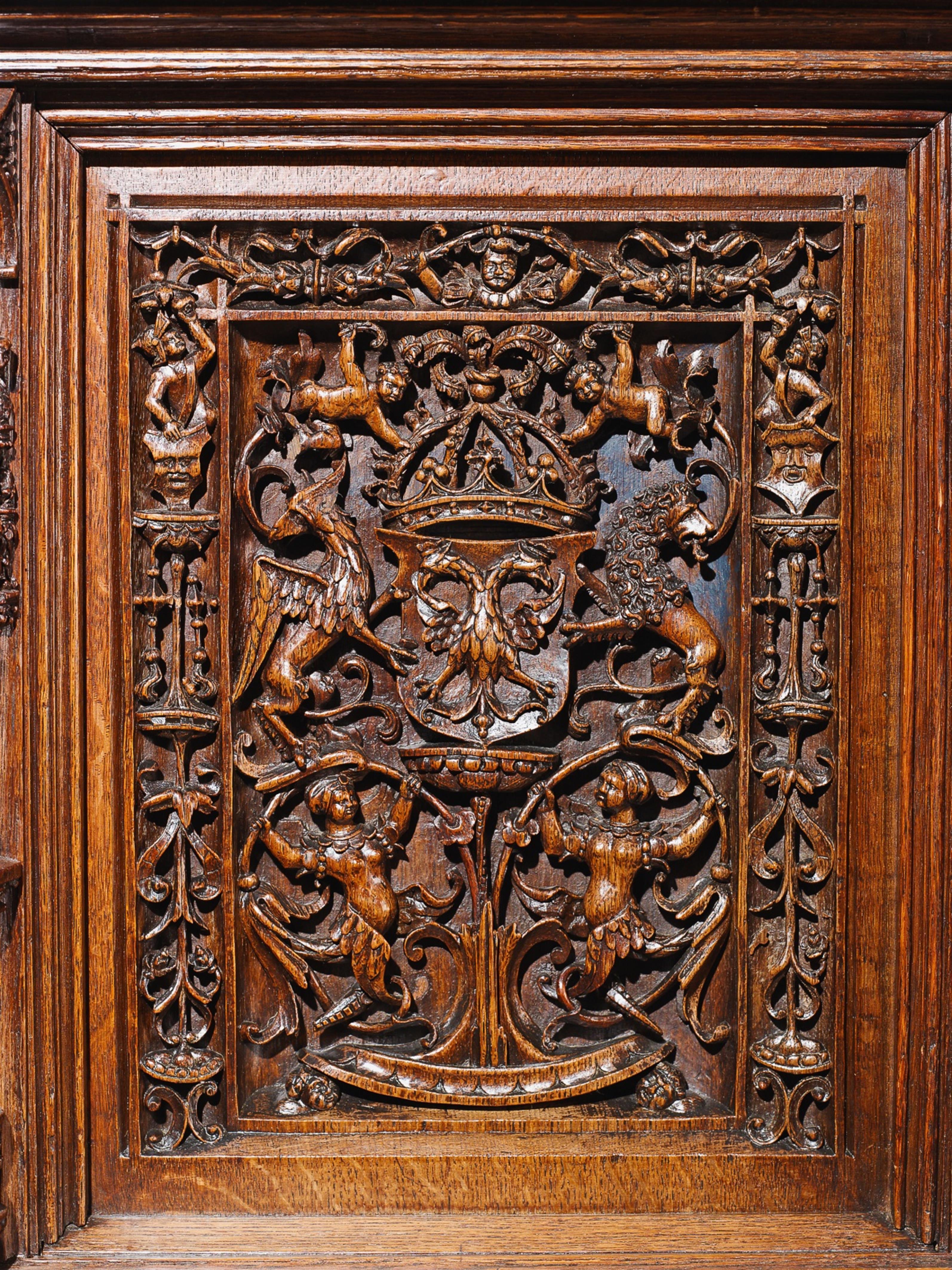 An opulently carved Renaissance style oak "grand dressoir" cabinet. - image-2