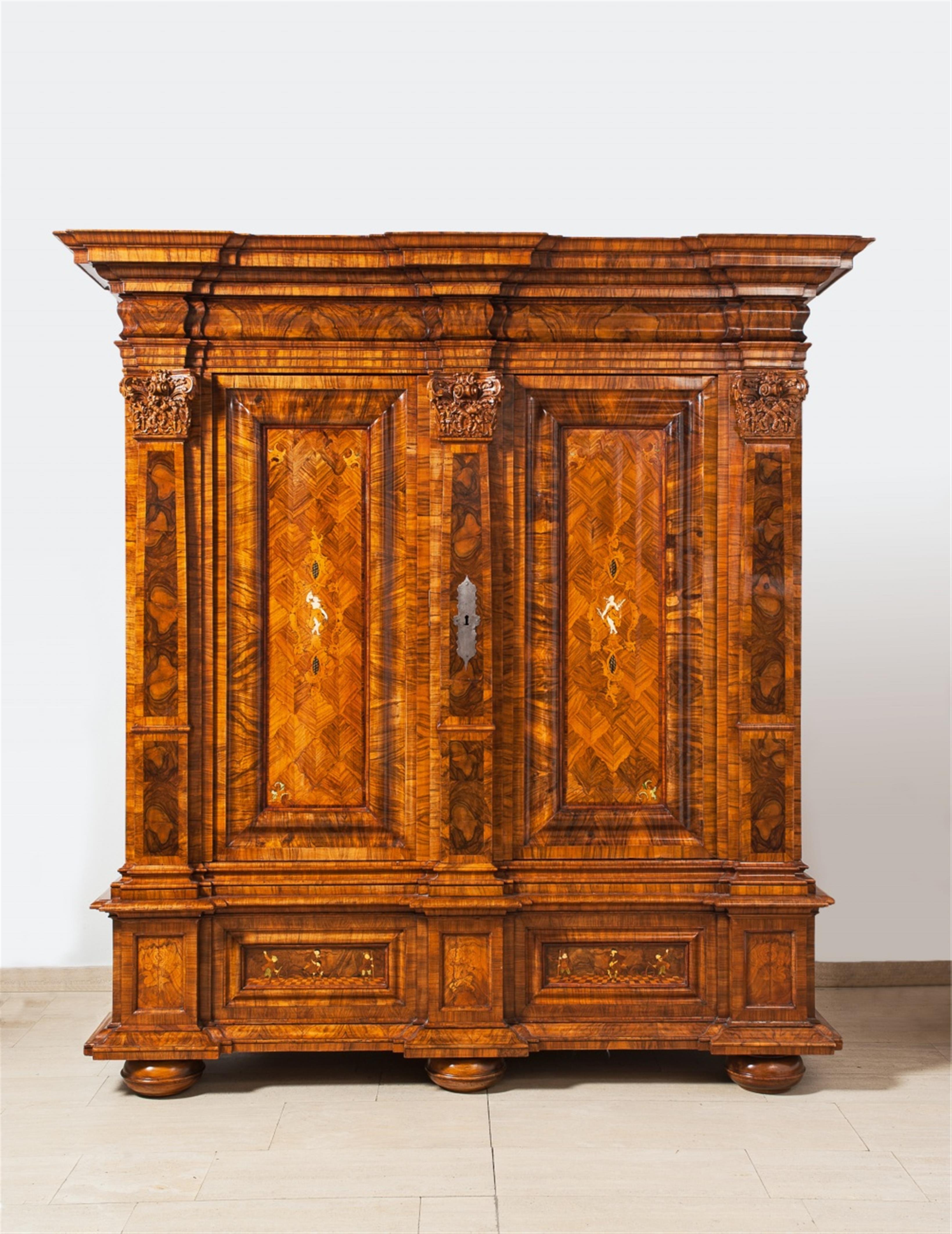 An Opulent Frankfurt Baroque inlaid cabinet. - image-1