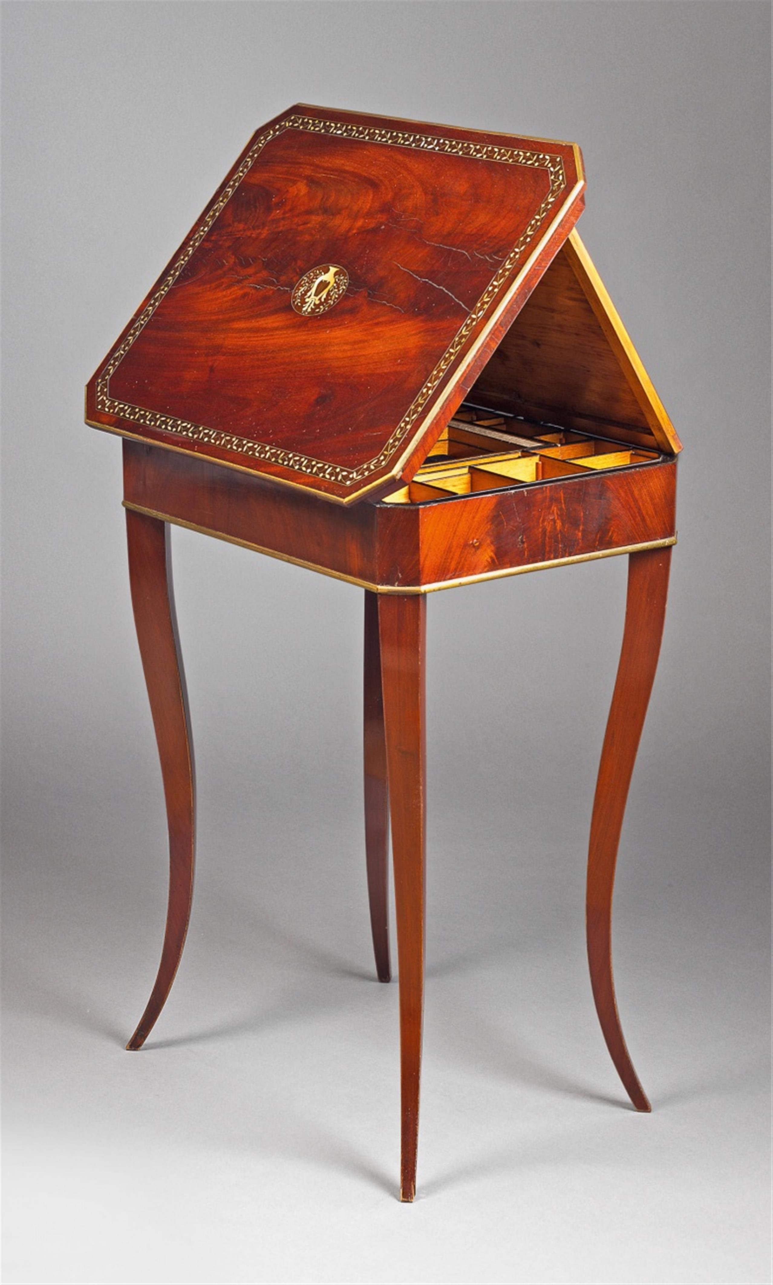 A Vienna mahogany music table with mother-of-pearl inlays. - image-1