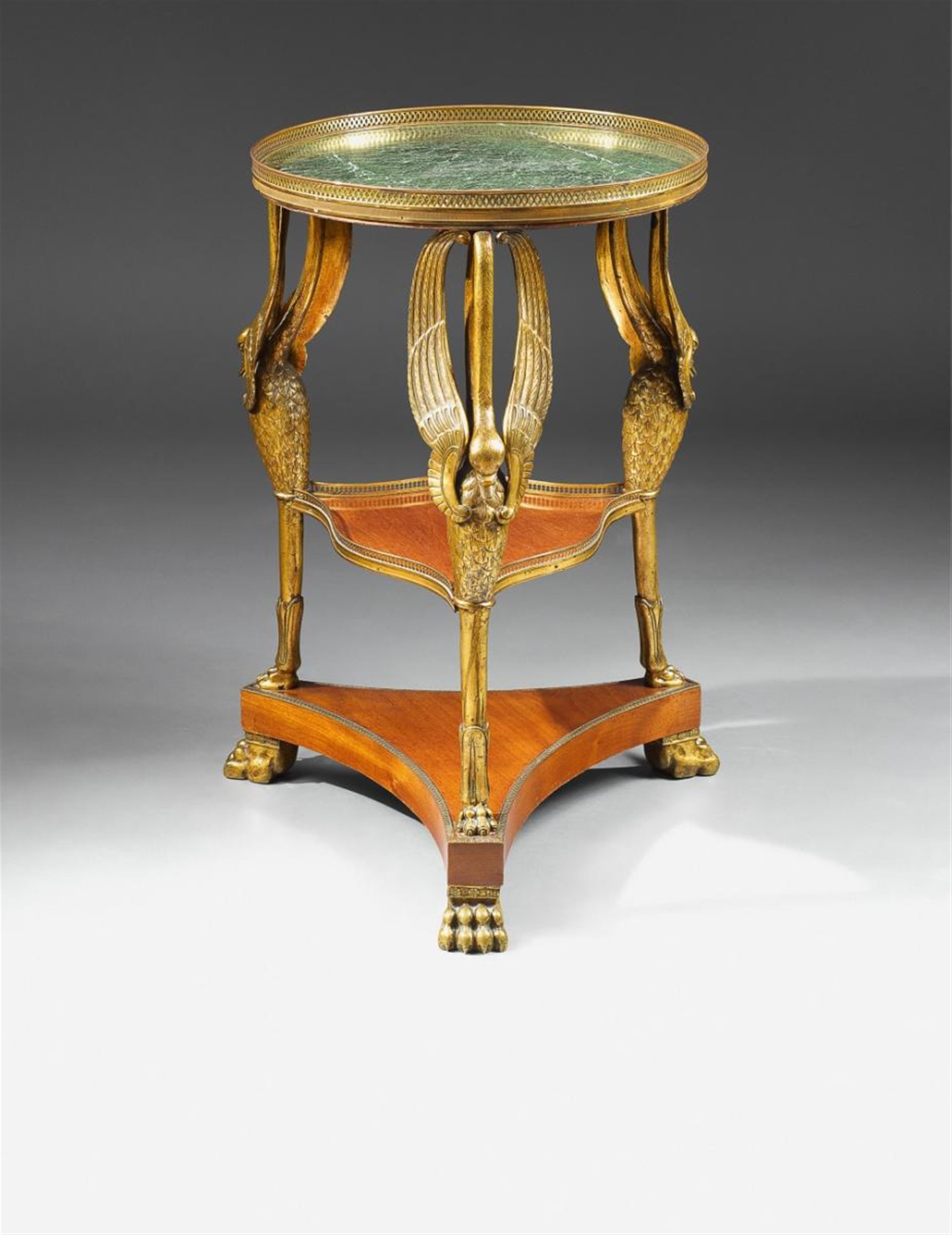 A bronze-mounted mahogany veneered Empire style guéridon. - image-1