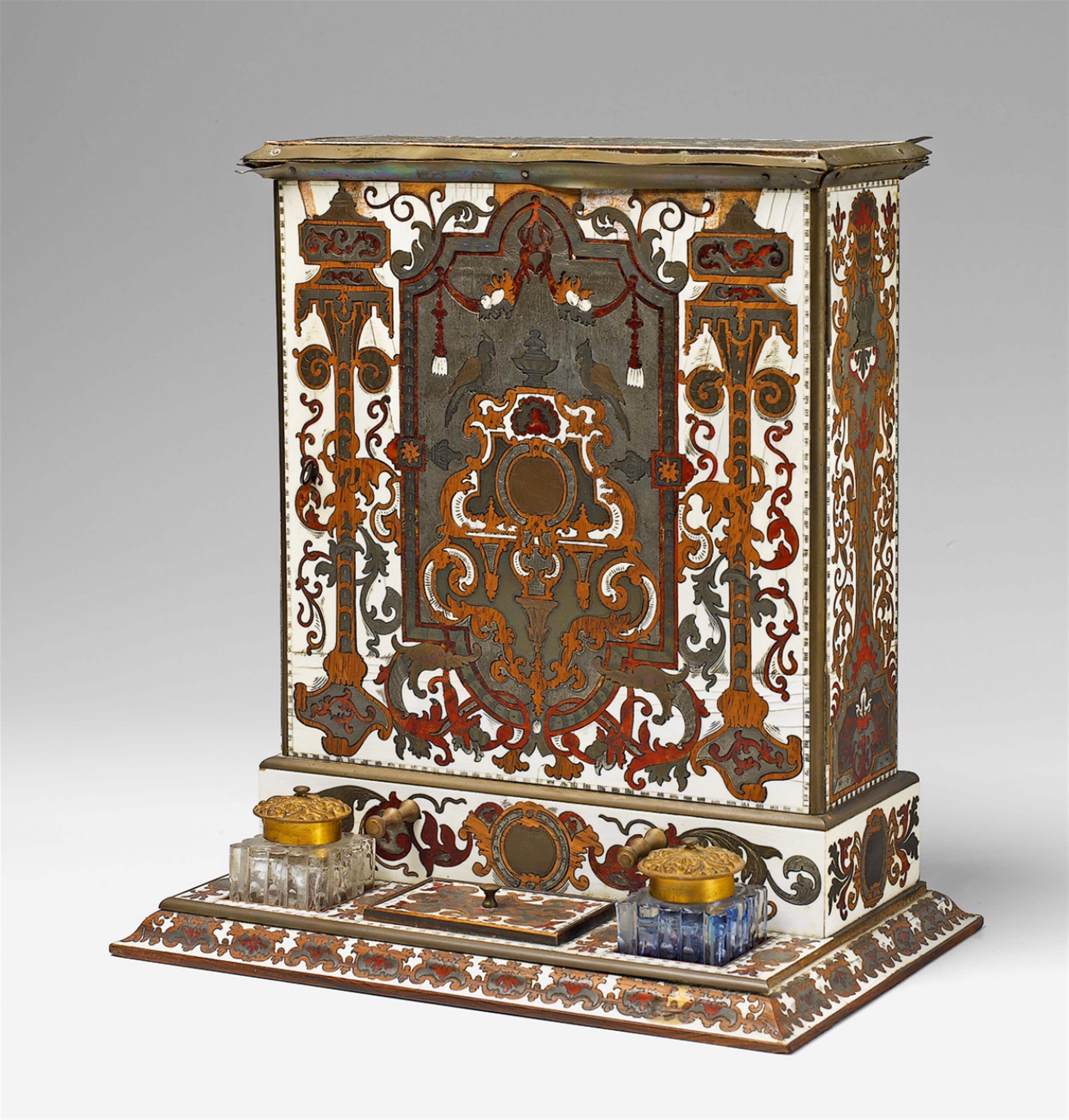 A Historicist palisander filing cabinet inlaid with ivory and tortoiseshell - image-1