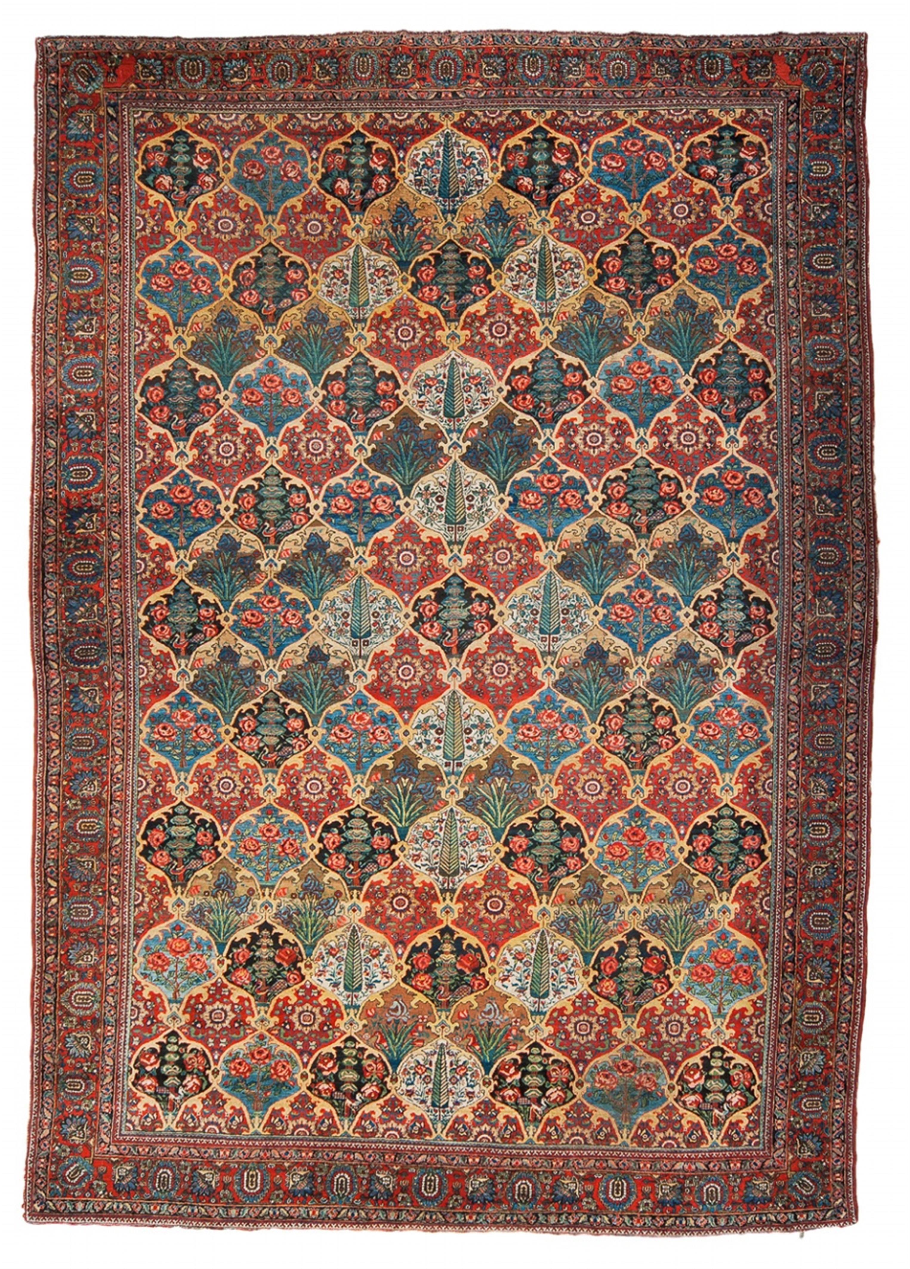 An Iranian woolen bachtiar medallion carpet. - image-1