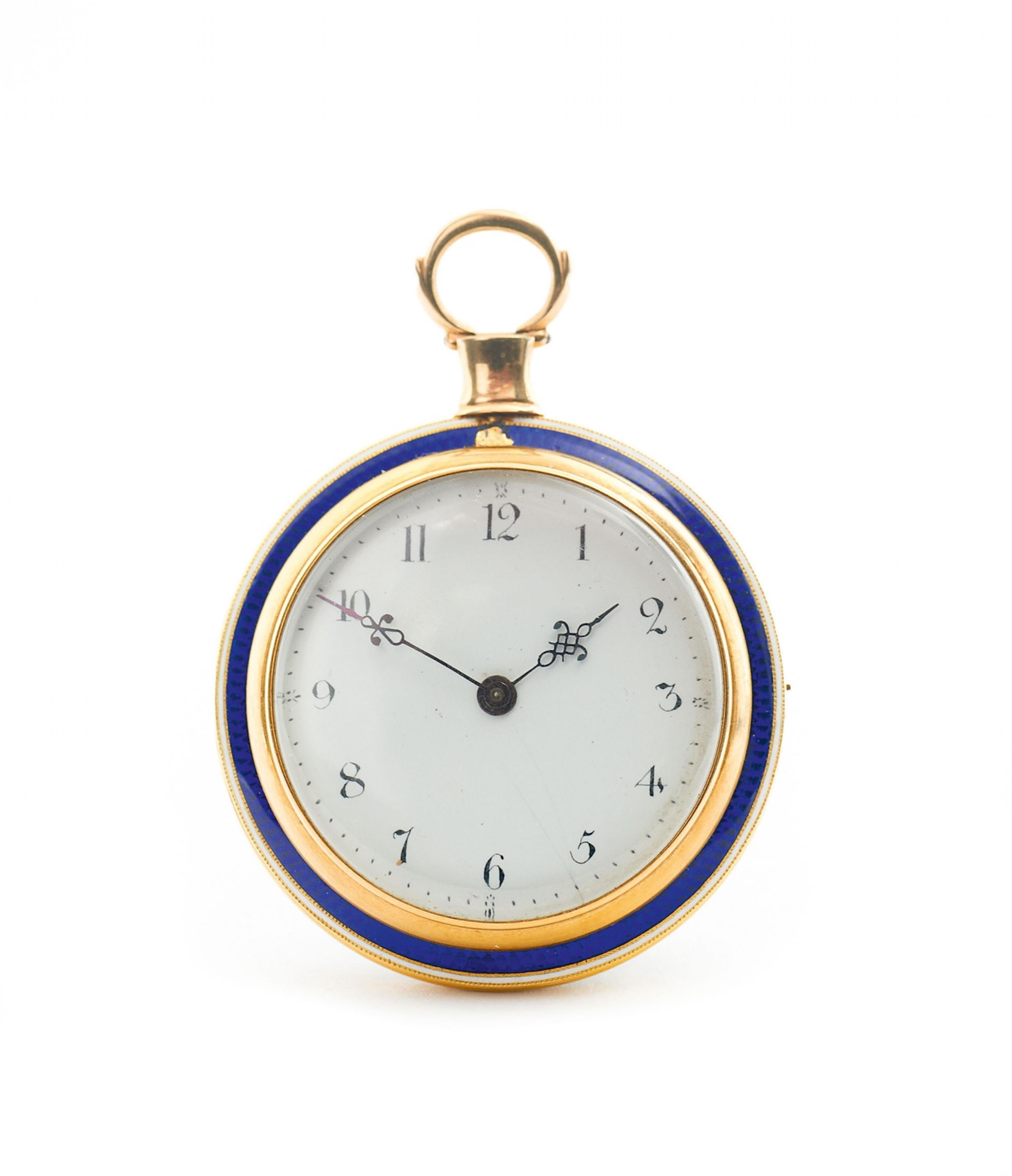 Goldemailtaschenuhr mit Châtelaine - image-2