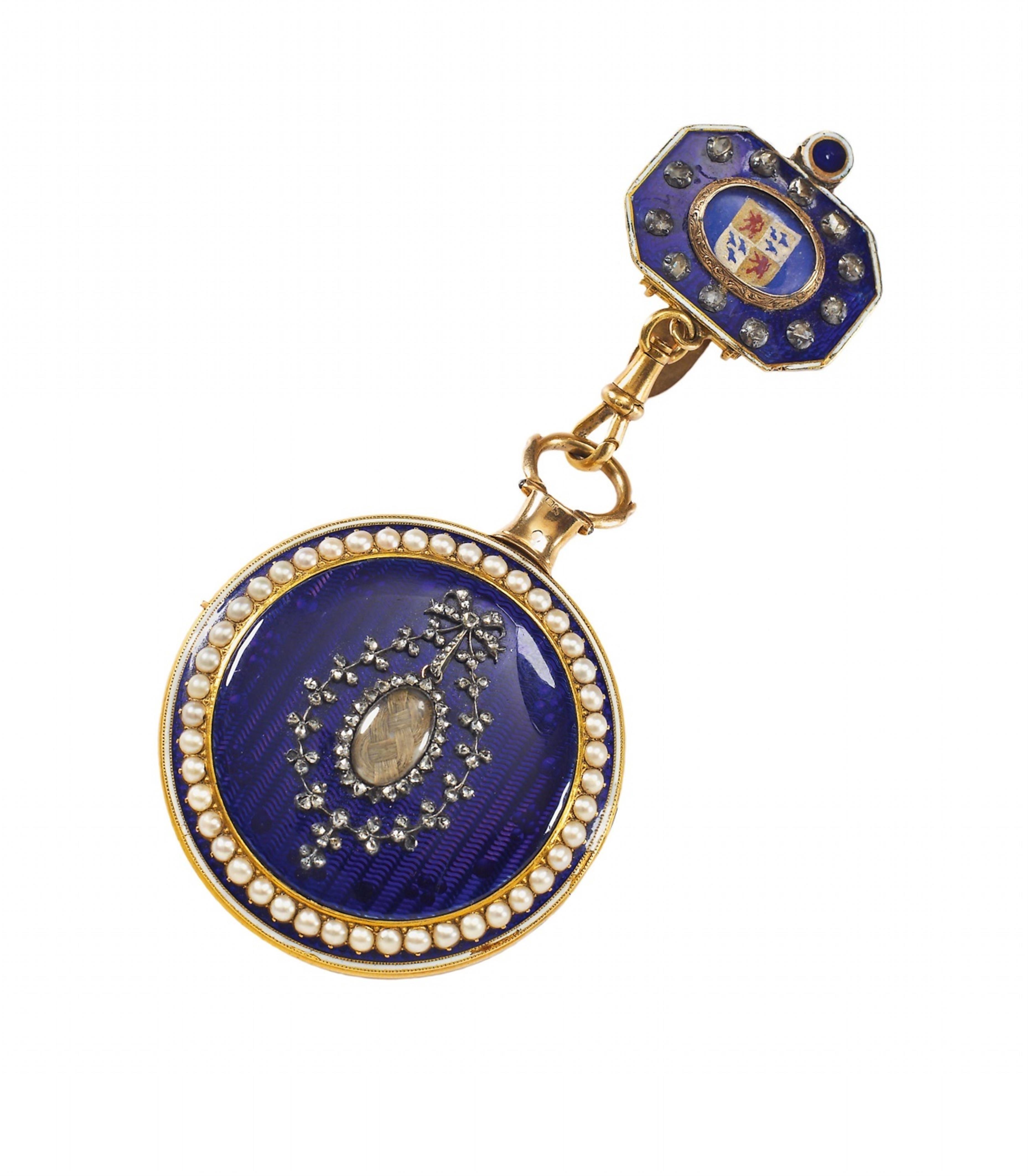 A Geneva 18k gold and enamel pocketwatch and chatelaine. - image-1