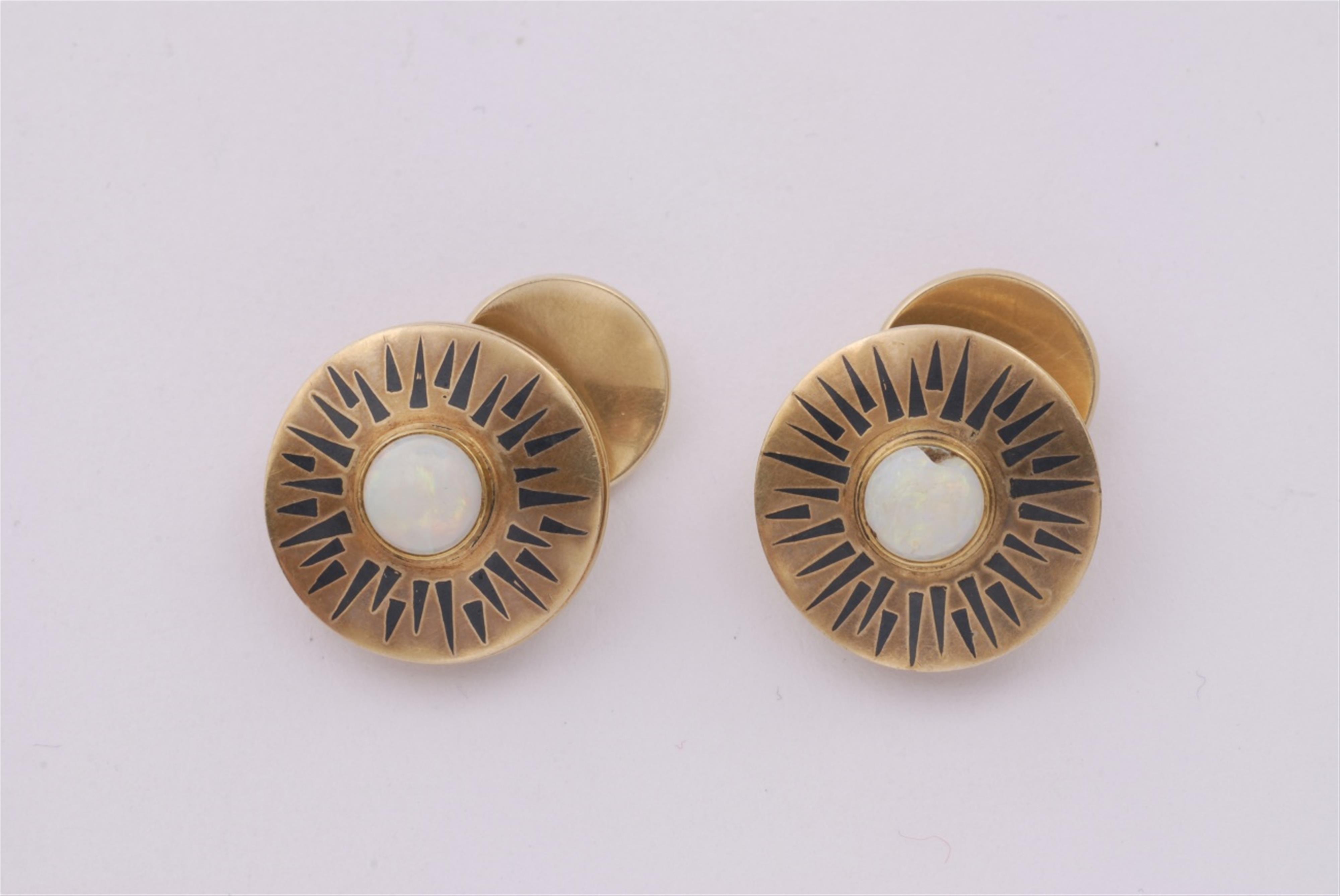 Paar Manschettenknöpfe mit Opalen - image-1