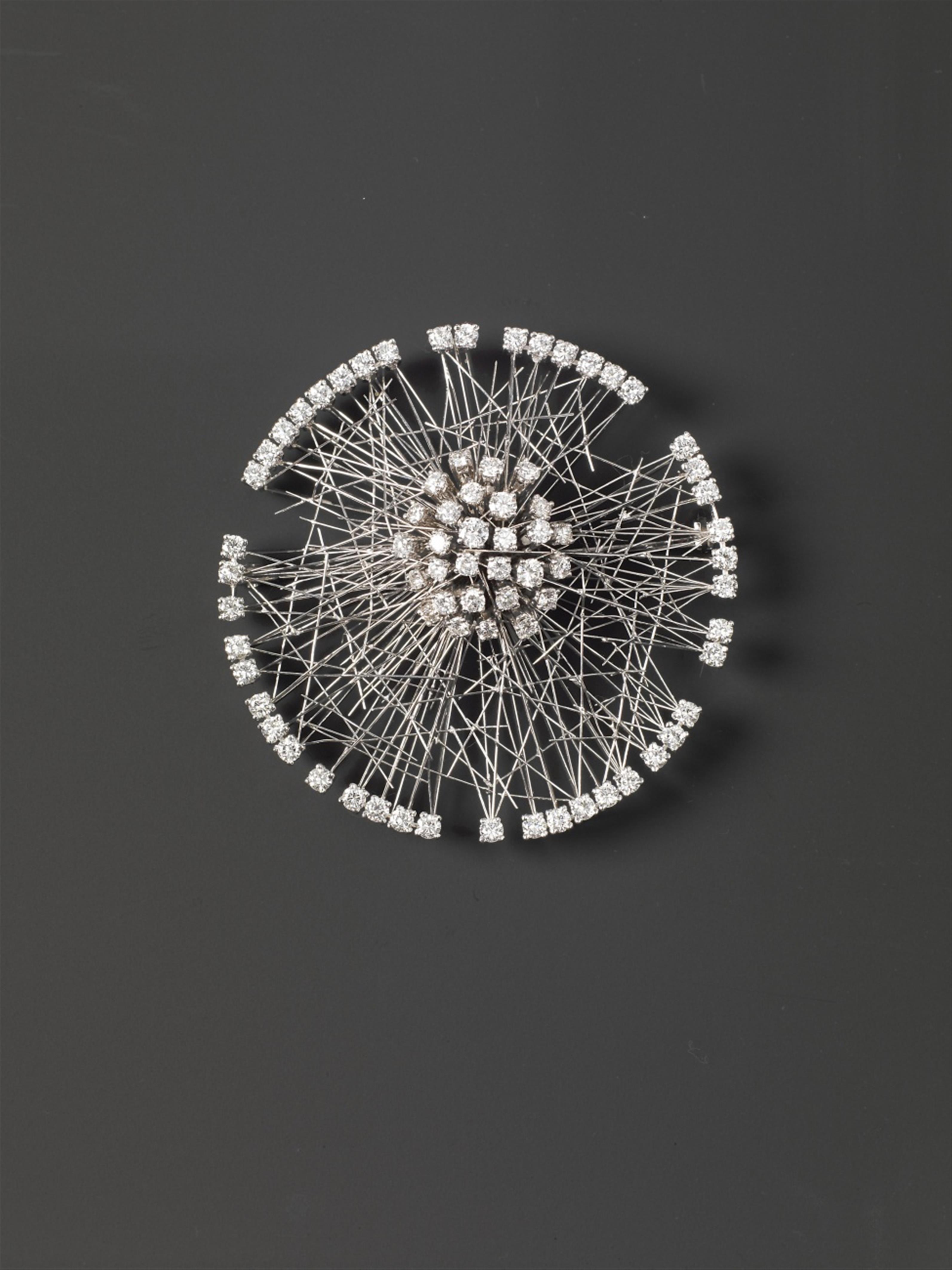 A platinum and diamond "Kosmos" brooch. - image-1