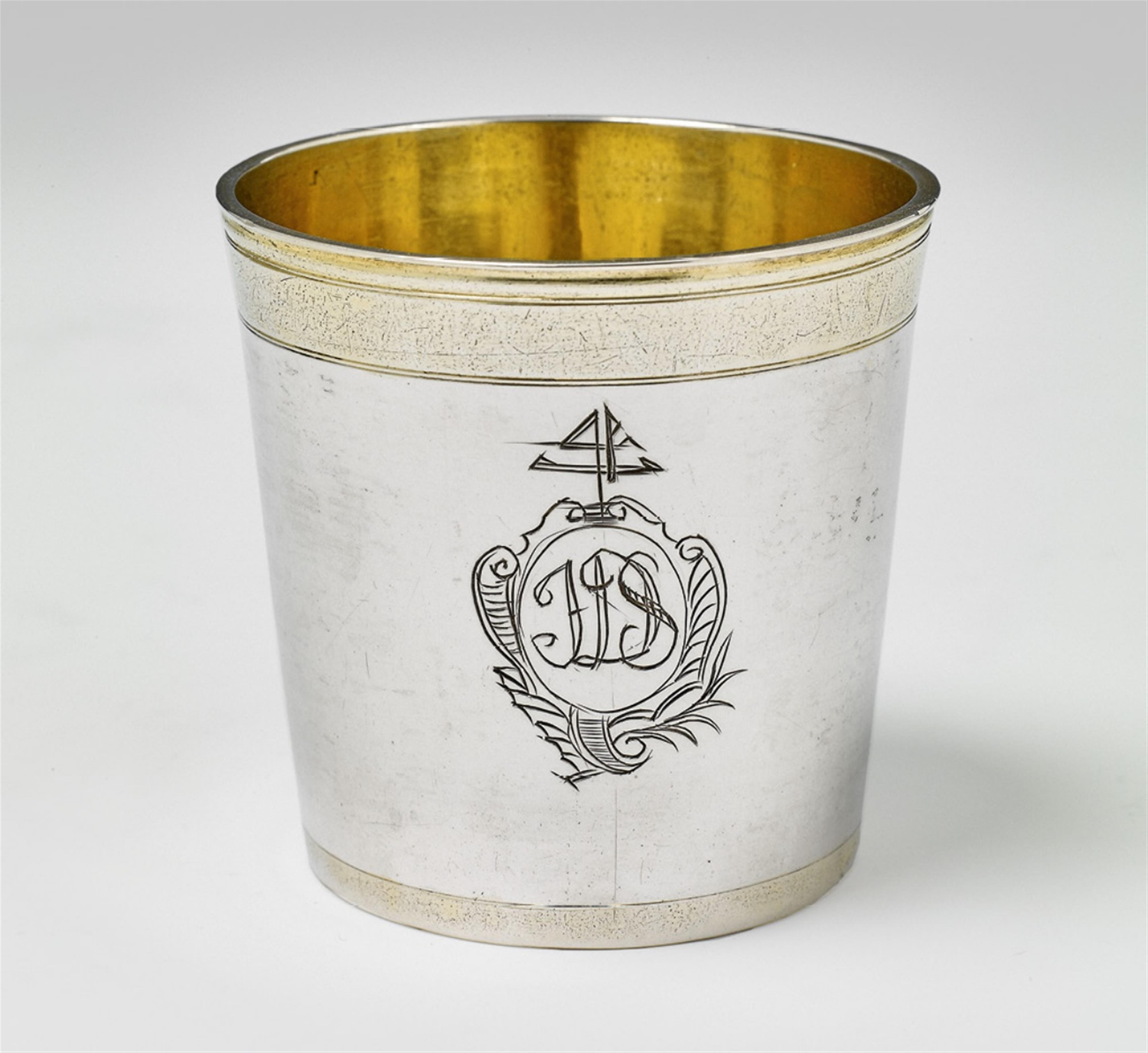 An Augsburg partially gilt silver beaker - image-1