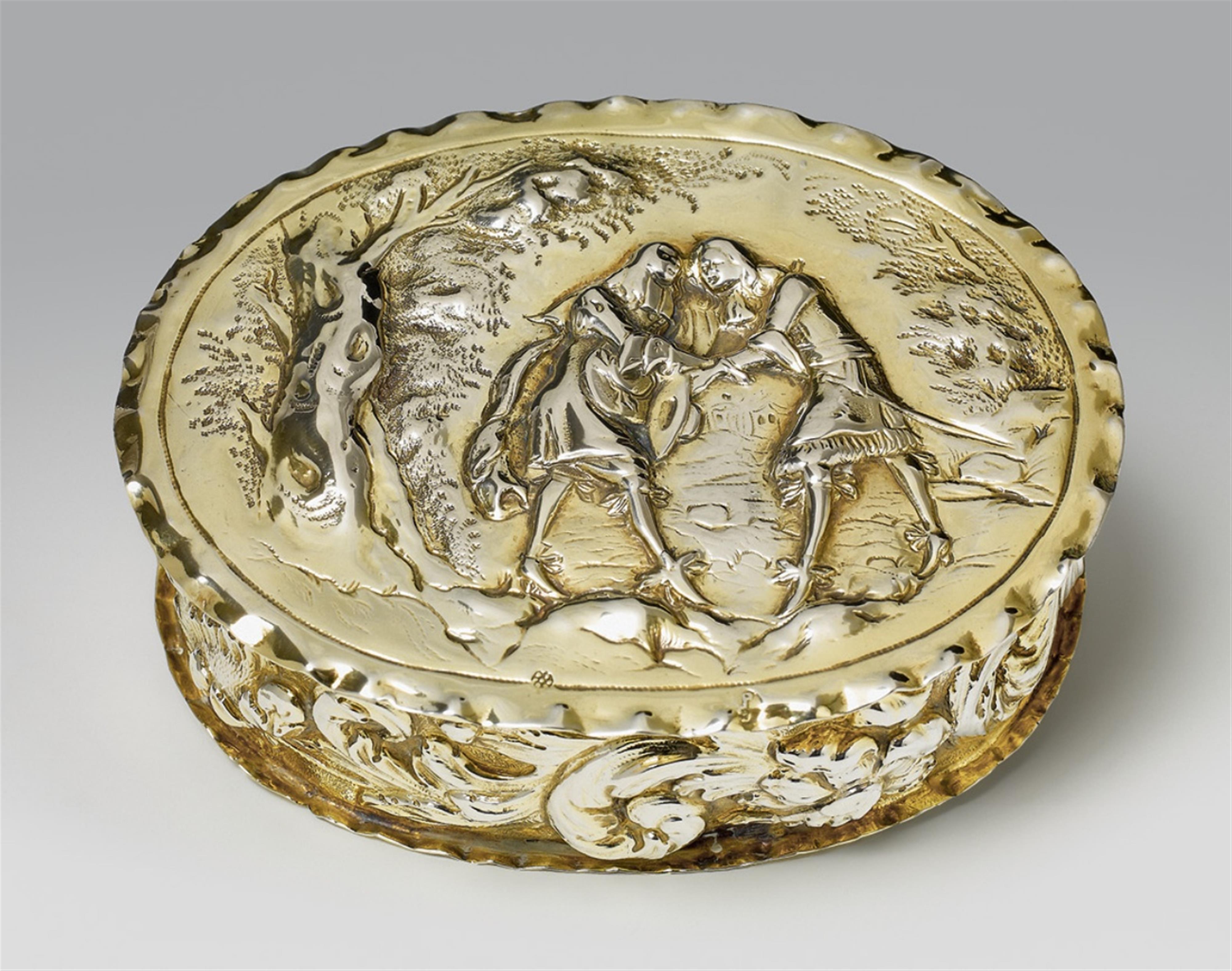 An Augsburg silver gilt box and cover - image-1