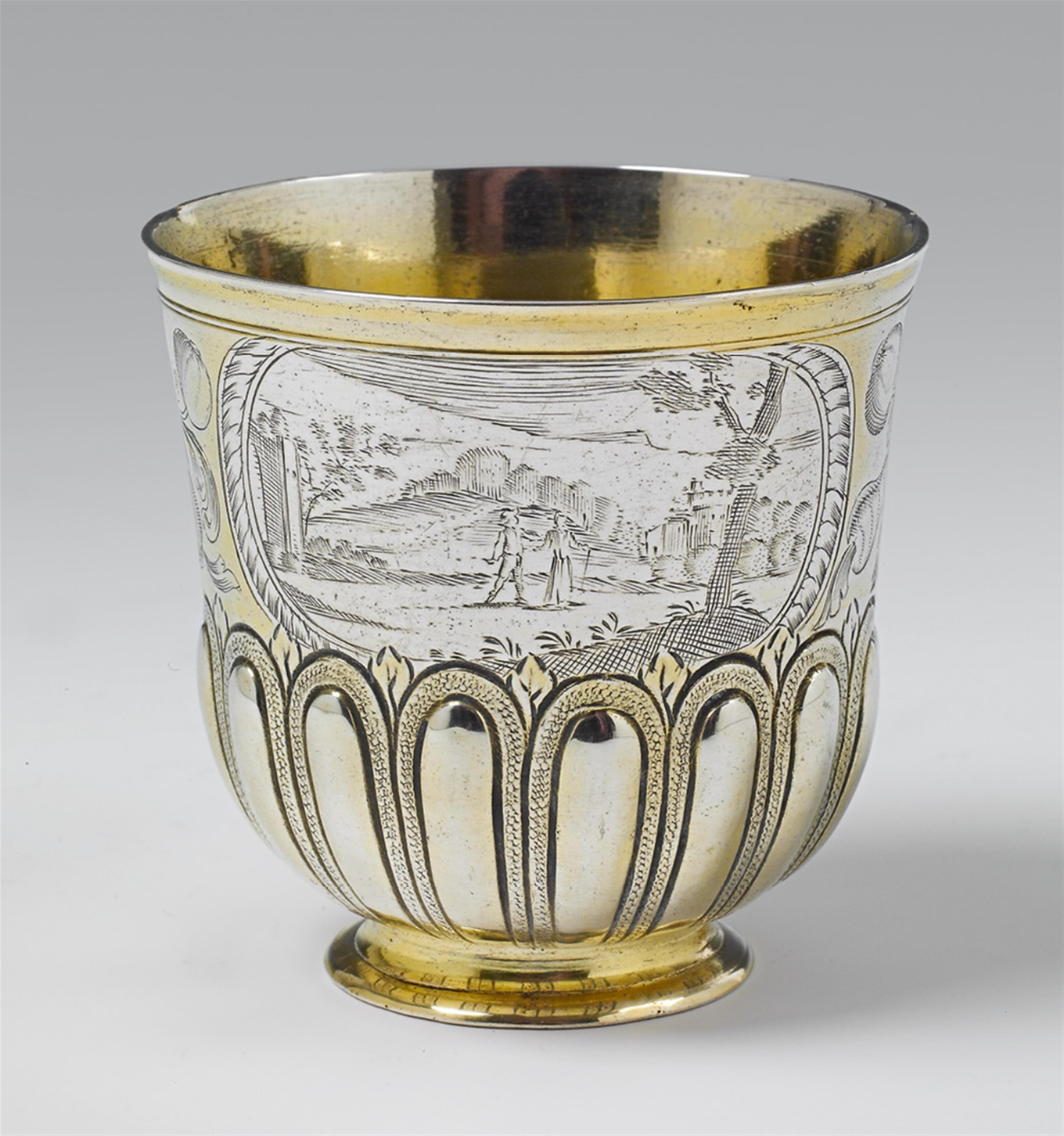 An Augsburg partially gilt silver beaker - image-1