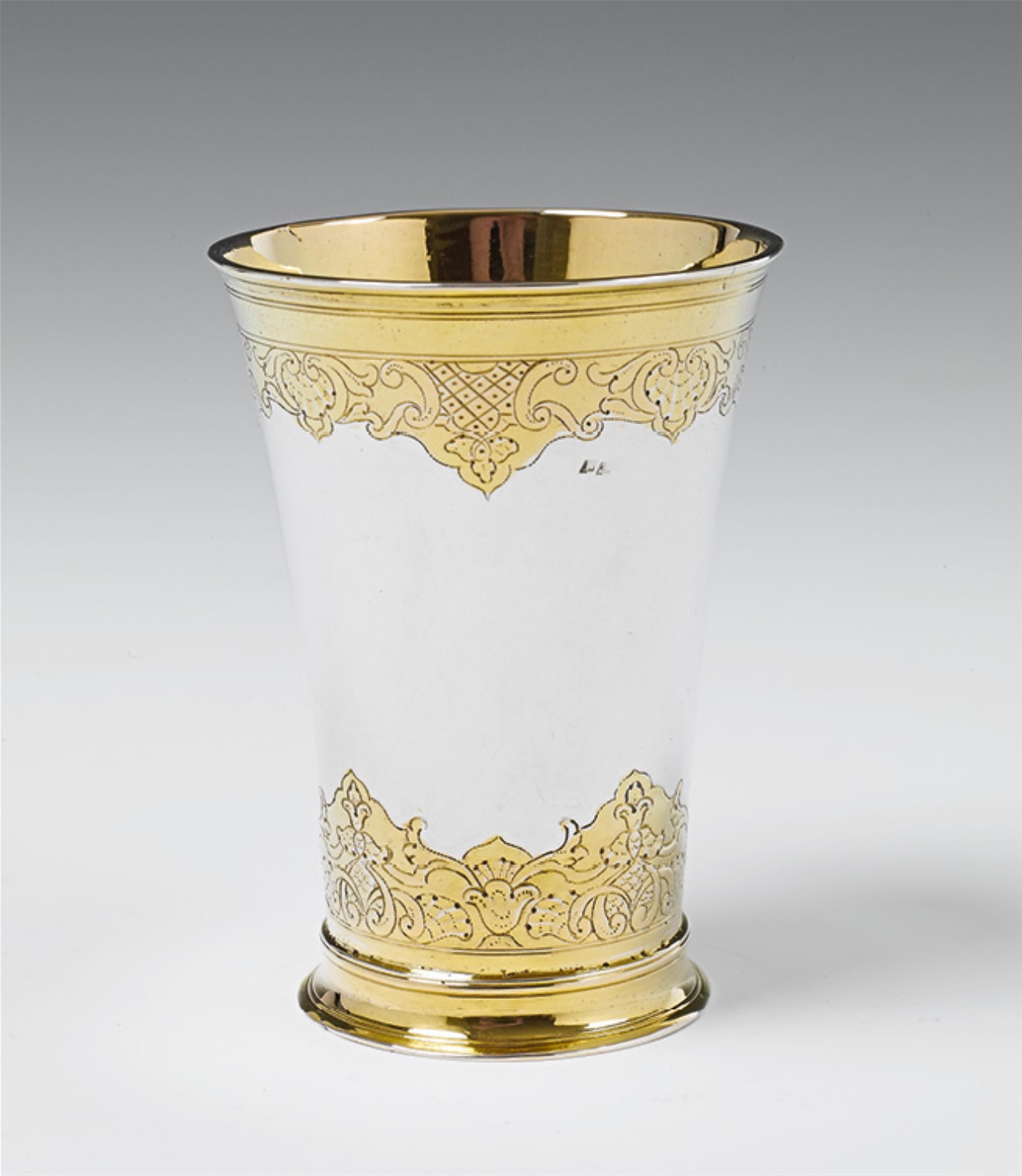 An Augsburg partially gilt silver beaker - image-1