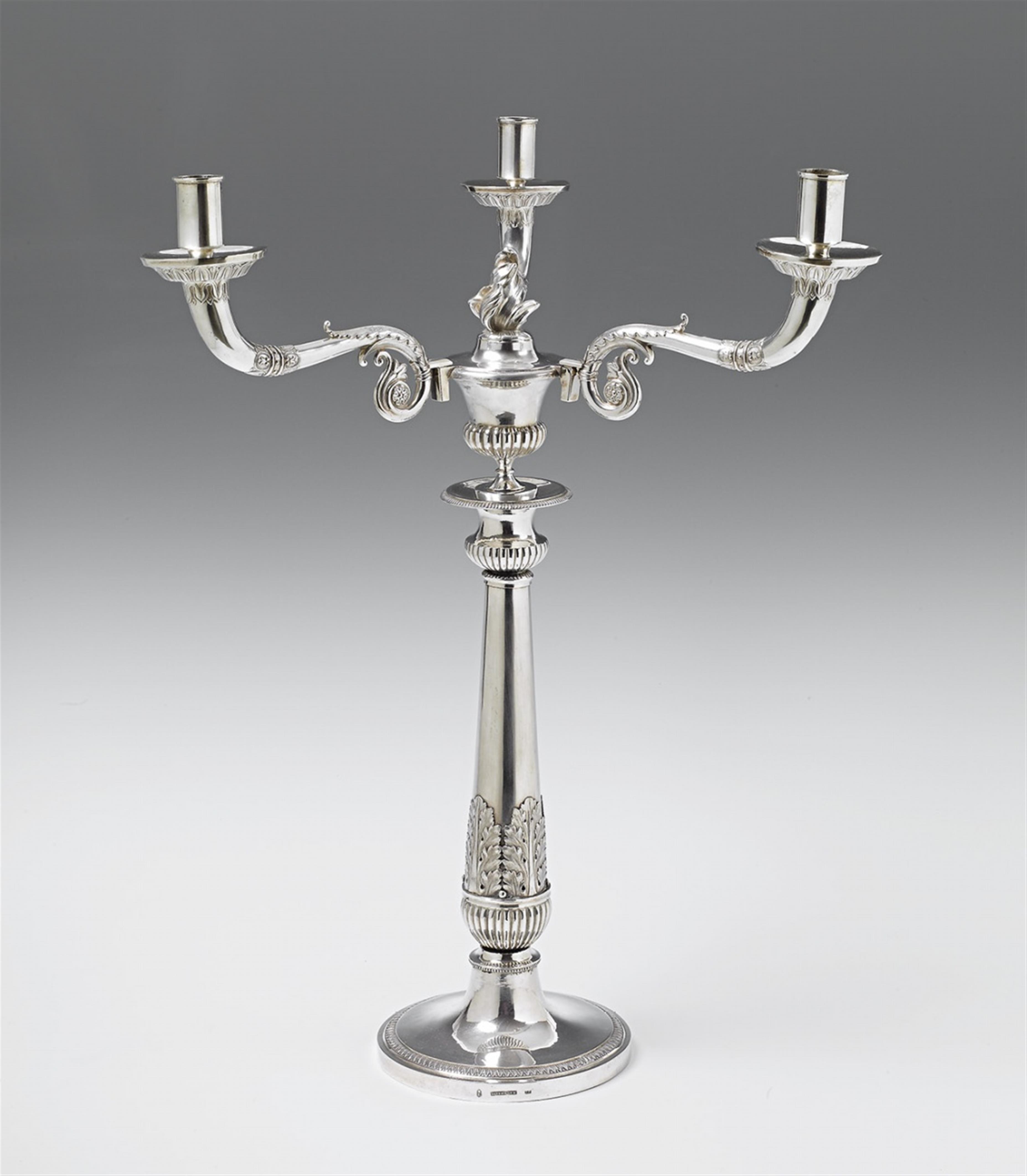 A Neoclassical Augsburg silver candelabrum - image-1