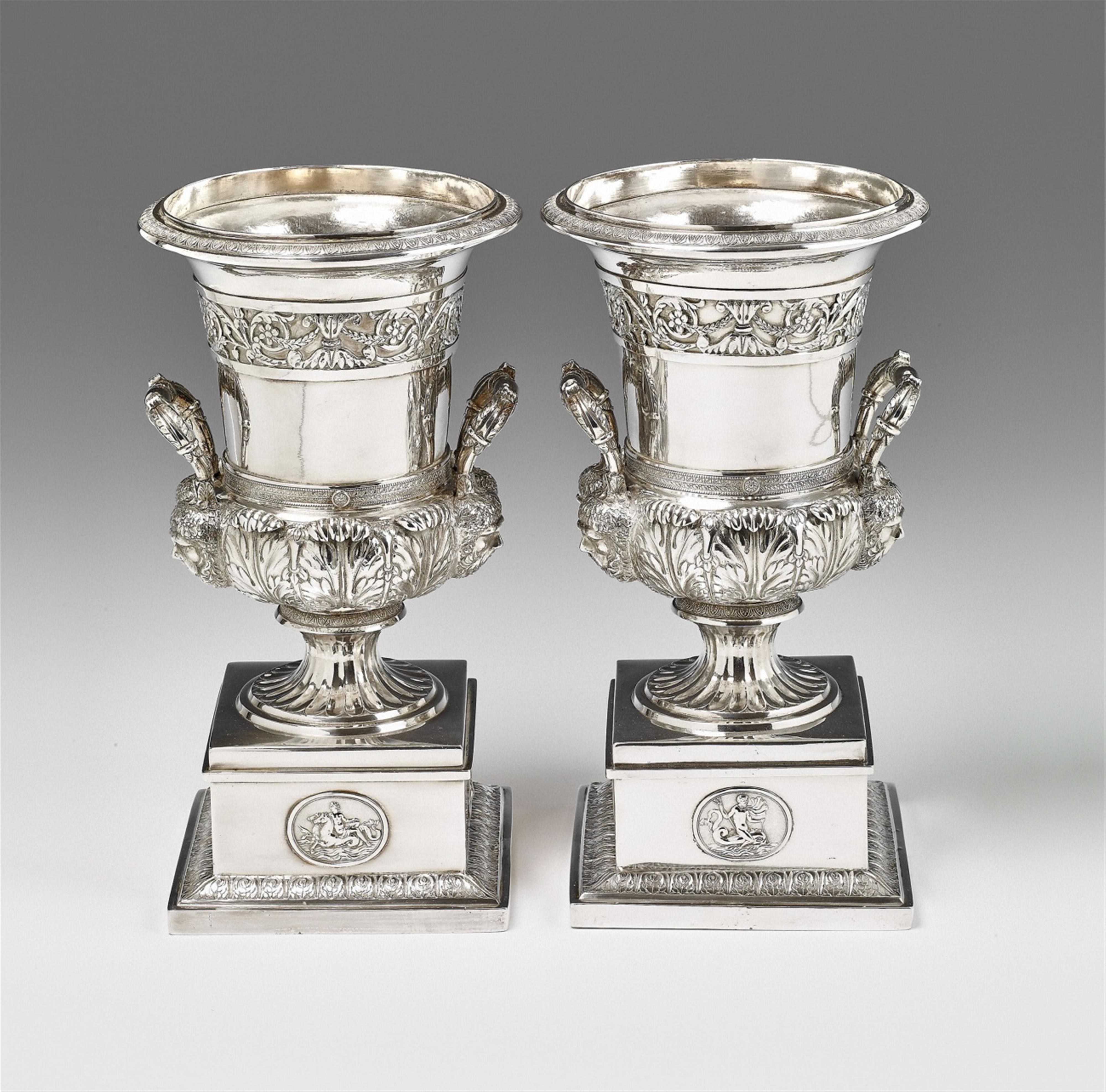 A pair of Frankfurt am Main silver krater-form wine coolers - image-1