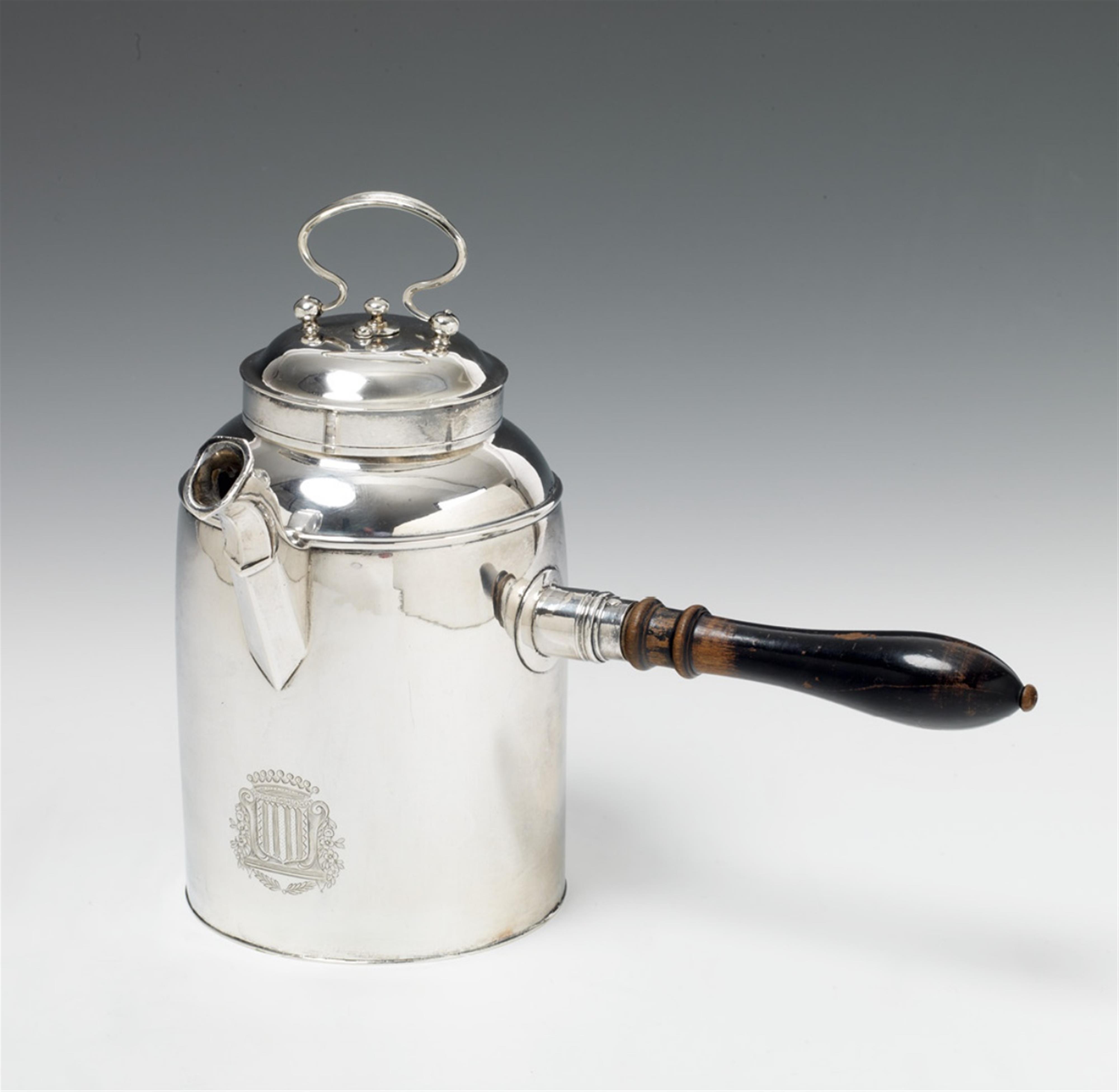 A Koblenz silver hot chocolate pot. Marks of Franciscus Lacomparte, ca. 1780. - image-1