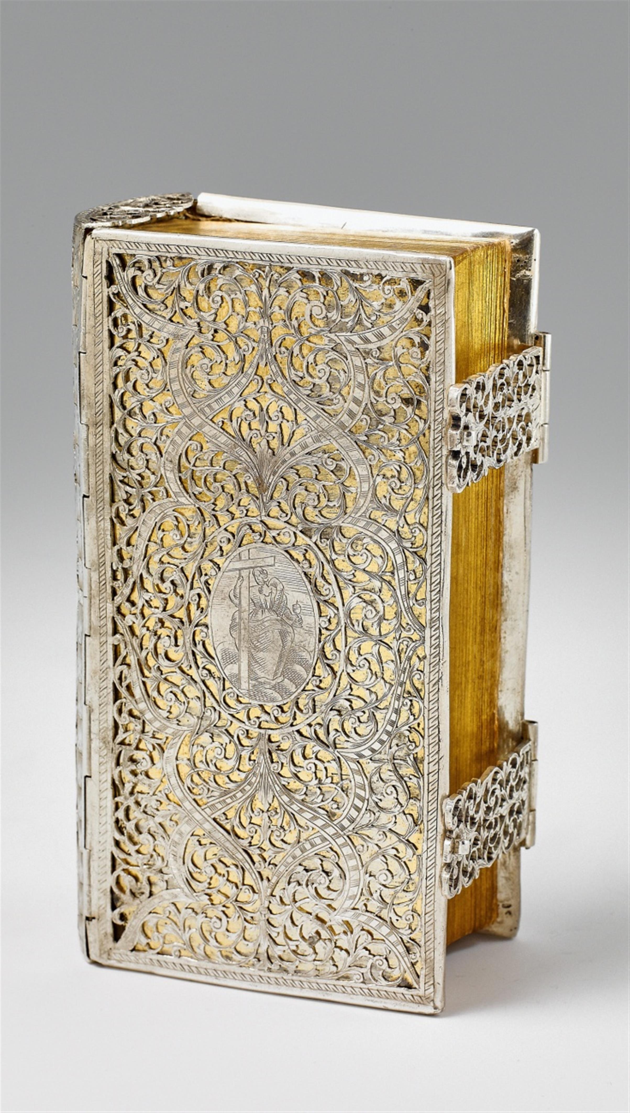 A Baroque Nuremberg partially gilt silver book cover - image-1