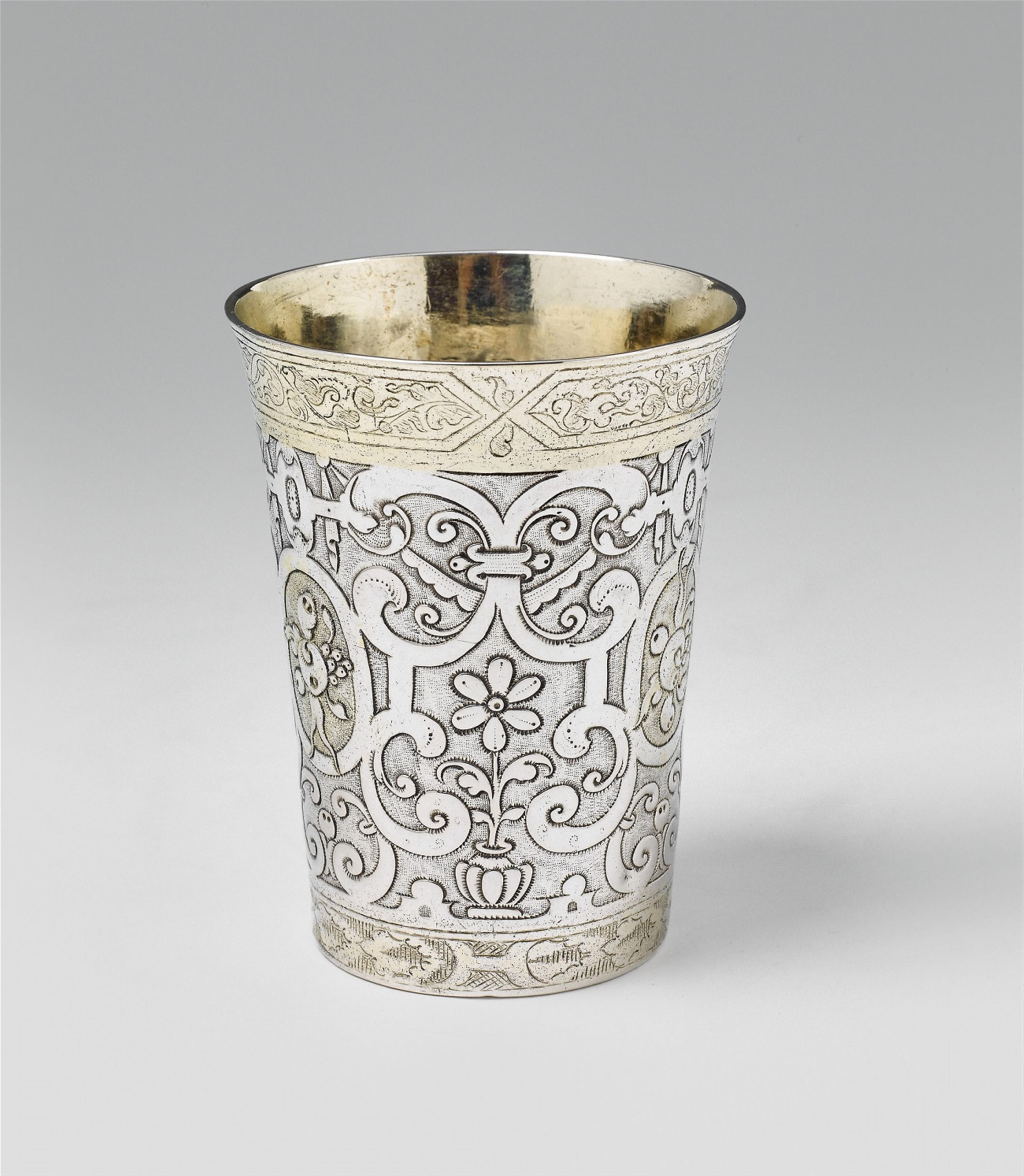 A Worms partially gilt silver Renaissance beaker - image-1