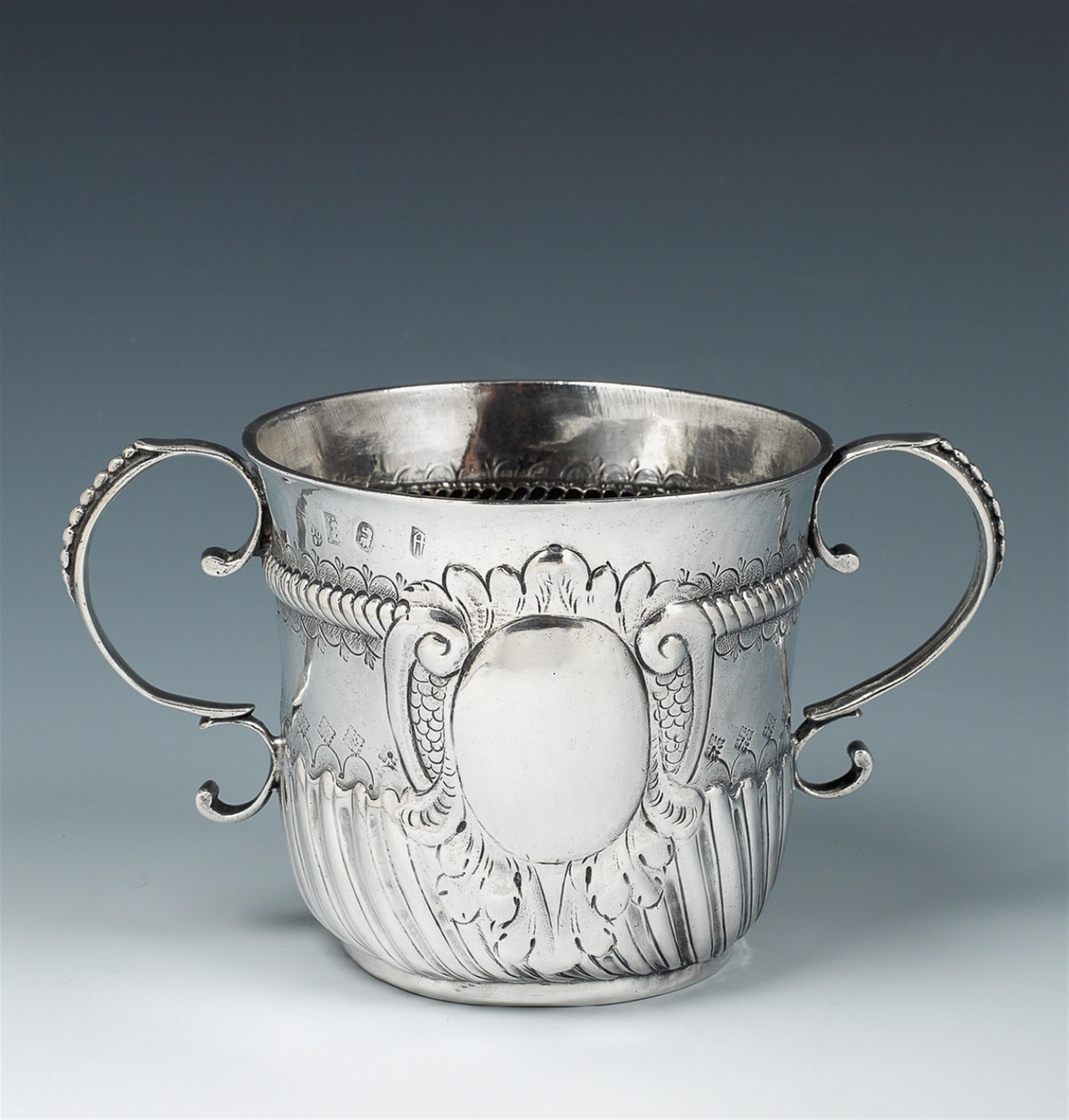 A large William & Mary London silver porringer - image-1