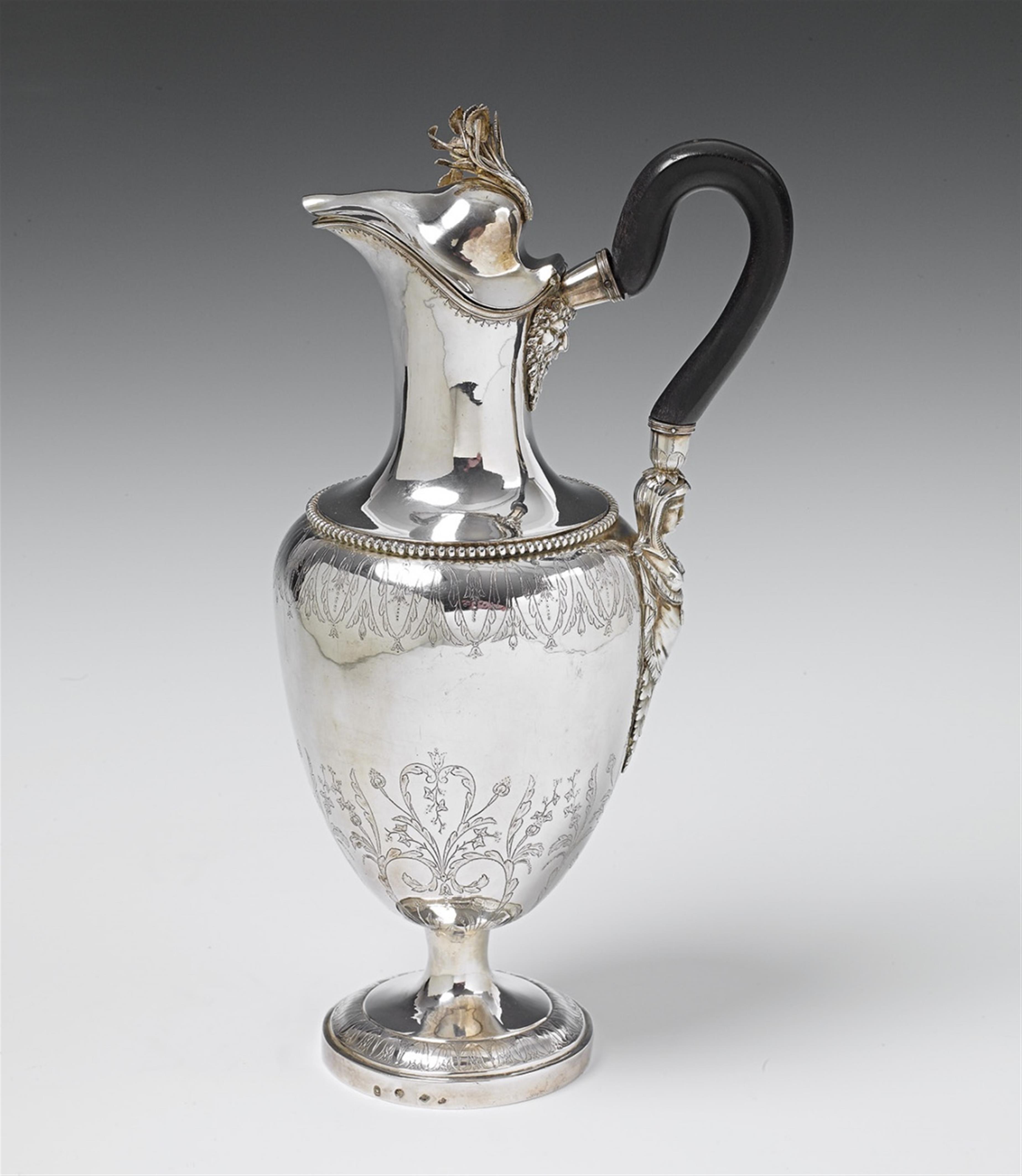 A French Neoclassical interior gilt silver wine pitcher - image-1