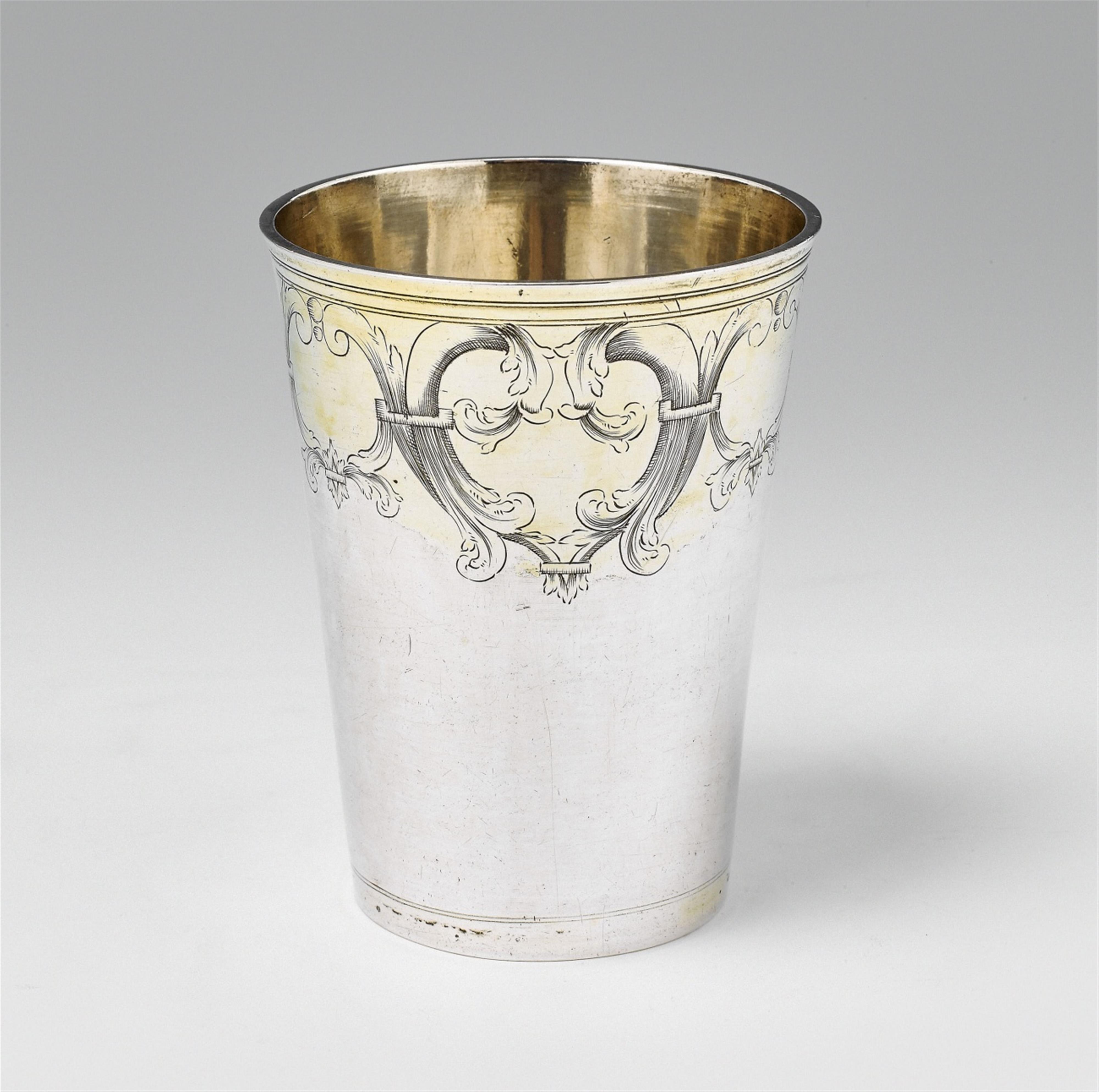 A Strasbourg partially gilt silver beaker - image-1