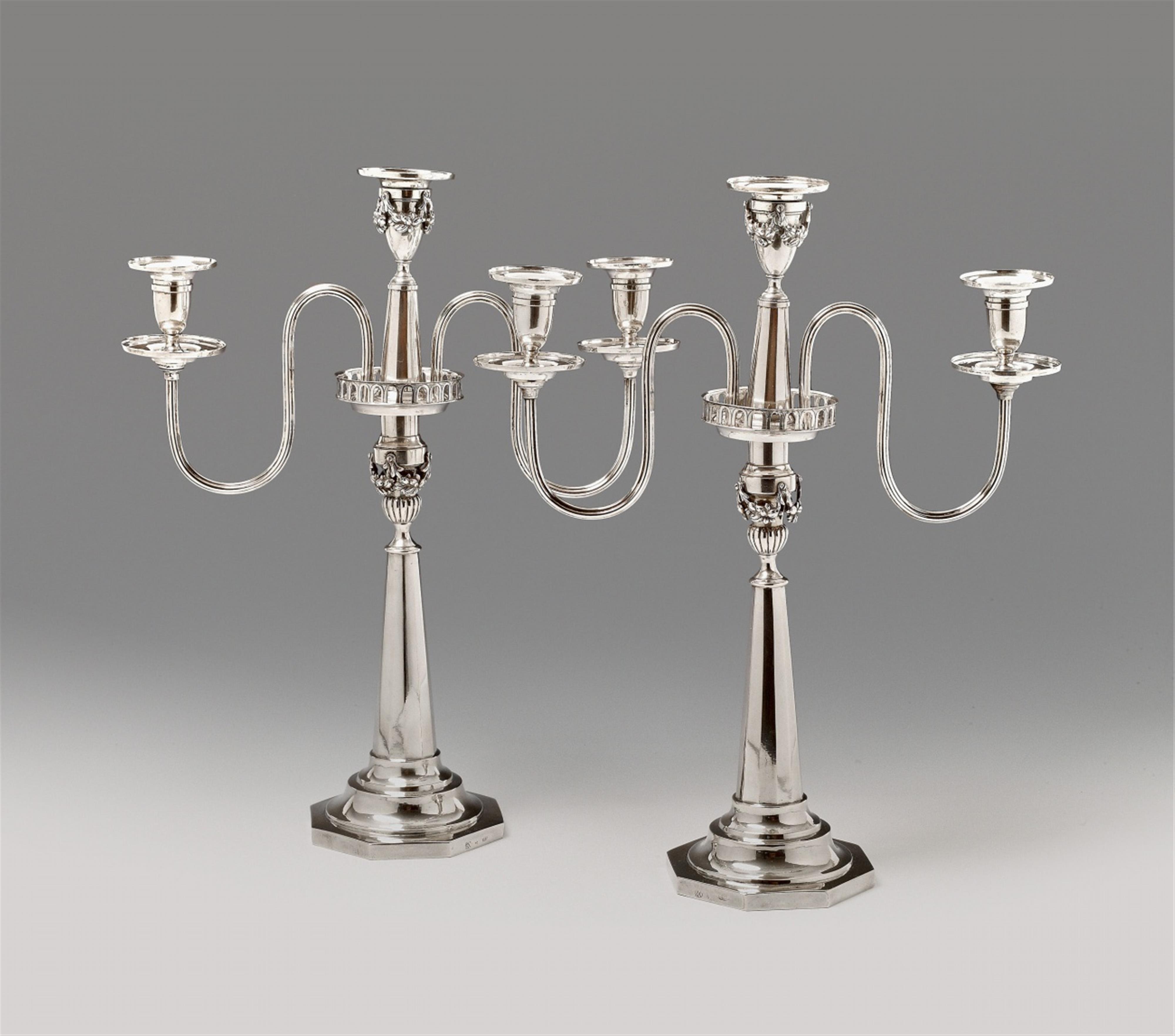 A pair of large Posen silver candelabra - image-1