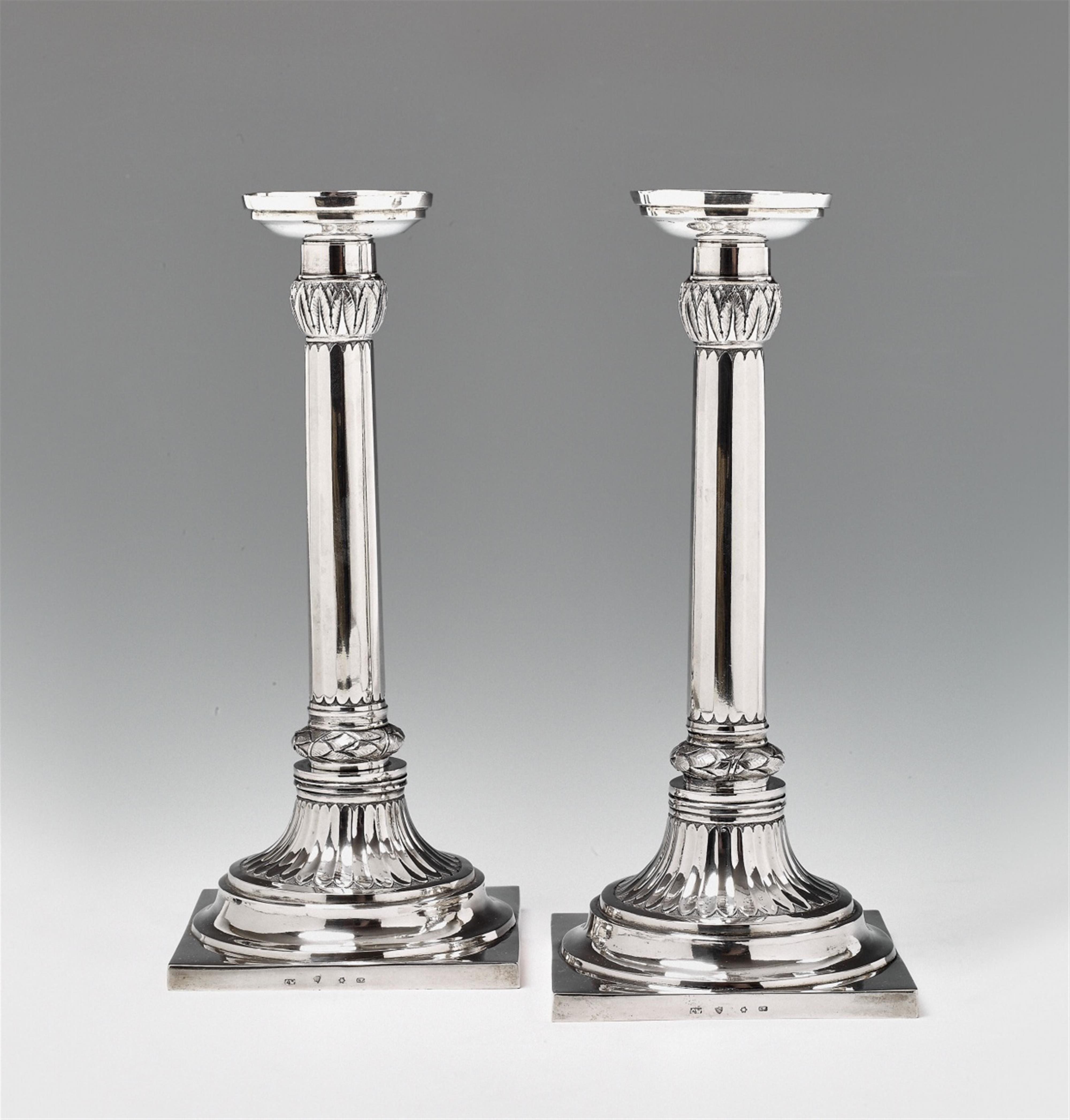 A pair of Zurich silver candlesticks - image-1