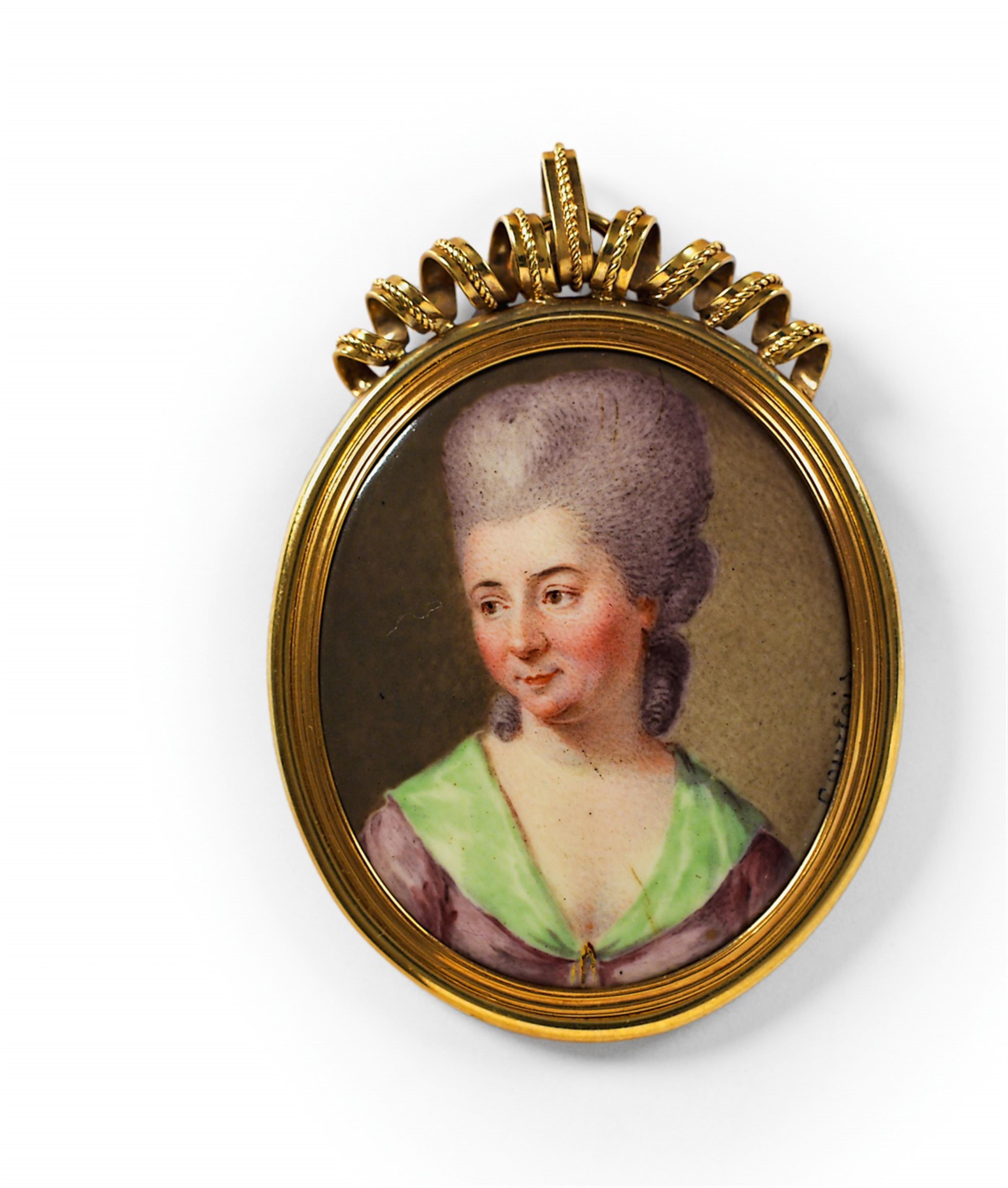 A portrait miniature of a courtly Rococo lady. - image-1