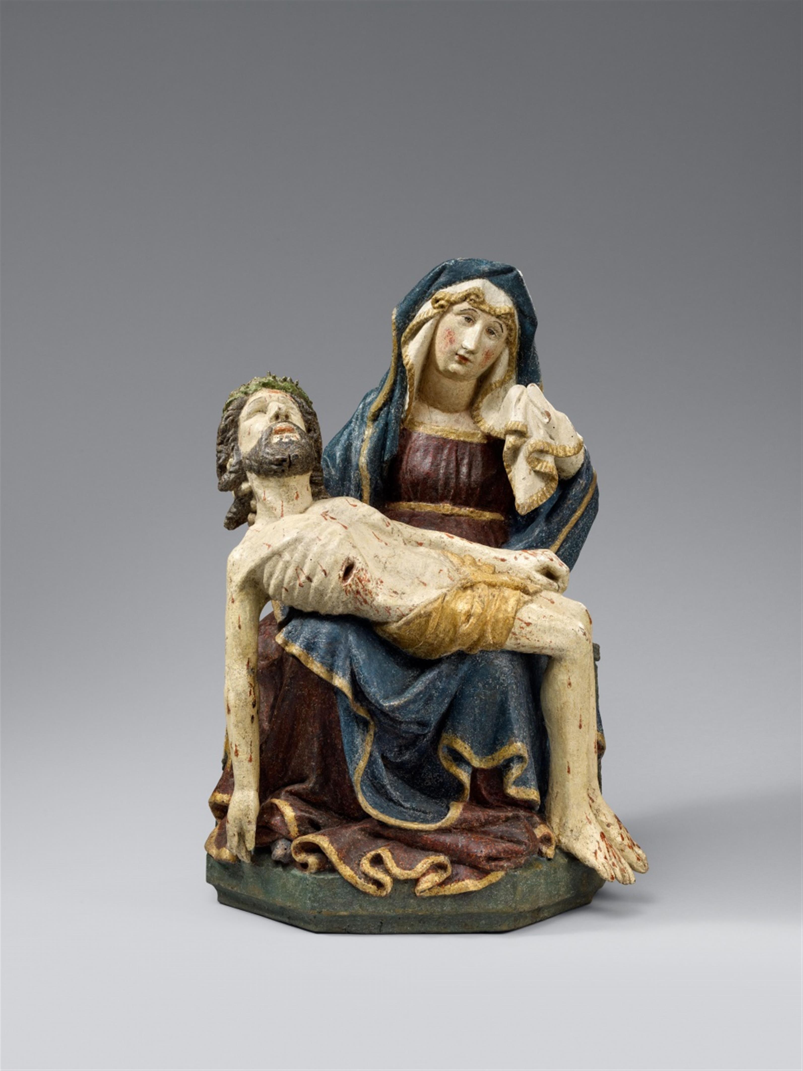 Central Rhine Region circa 1430 - A Central Rhenish carved wooden pietà group, circa 1430. - image-1