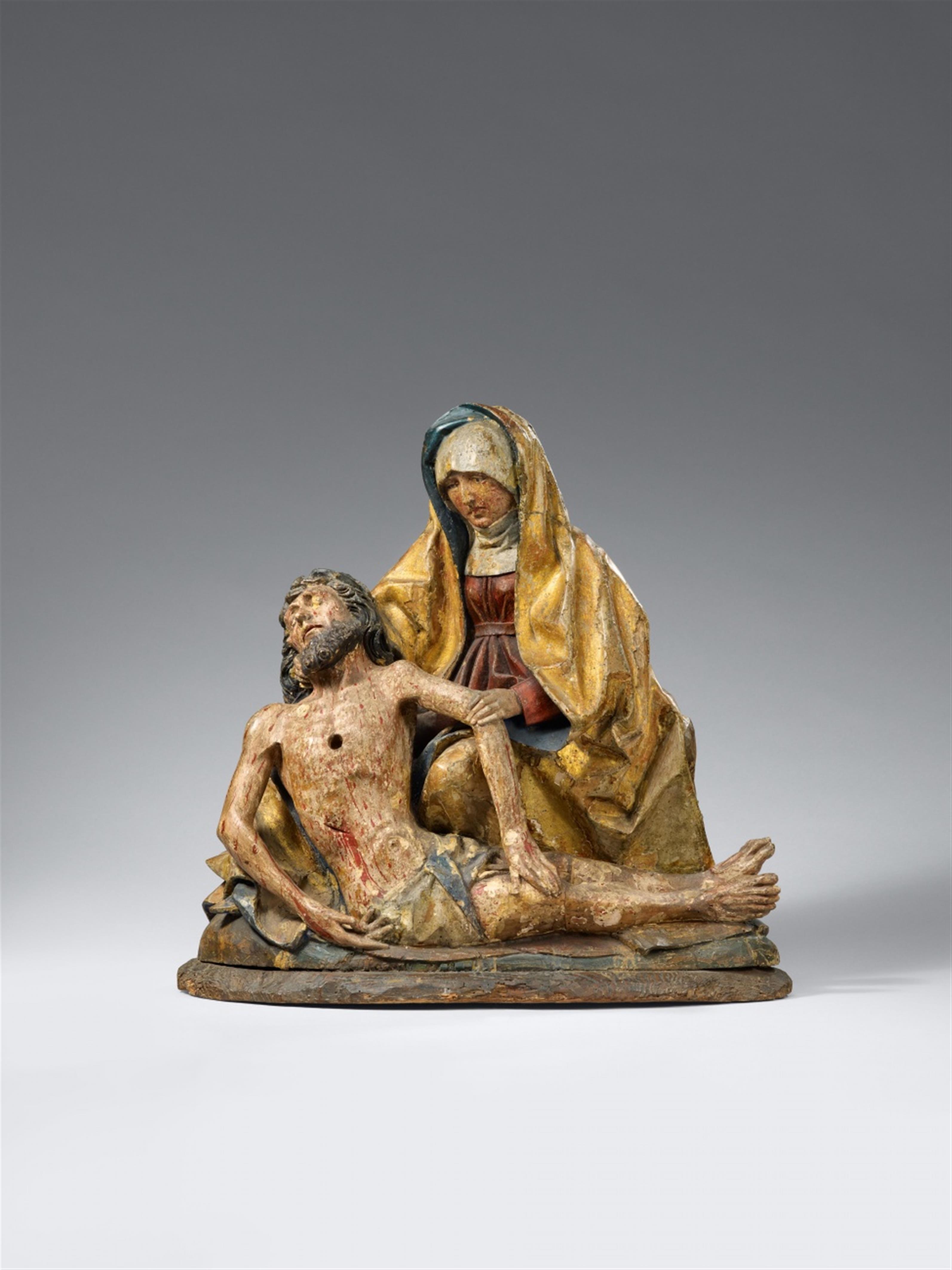 Swabia circa 1480/1490 - A Swabian carved wooden Pietà group, circa 1480/1490. - image-1