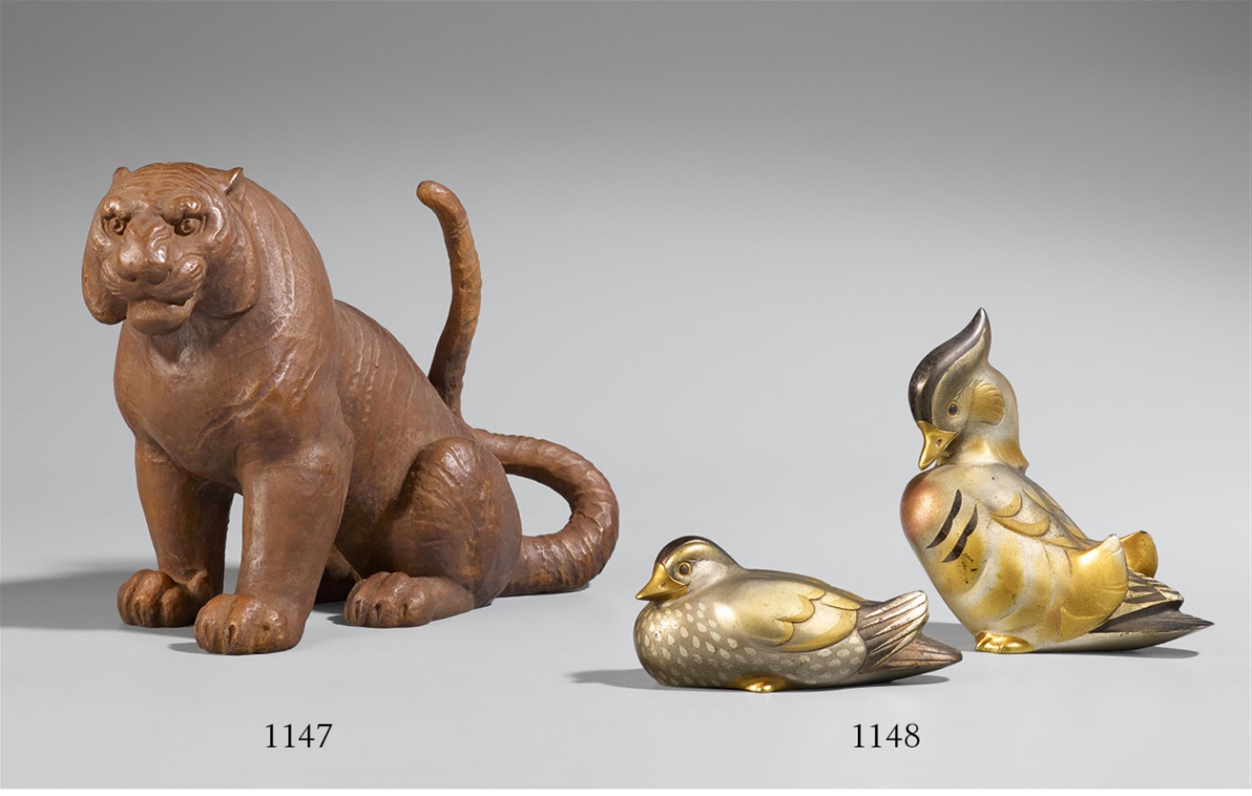 A bronze figure of a tiger. 20th century - image-1